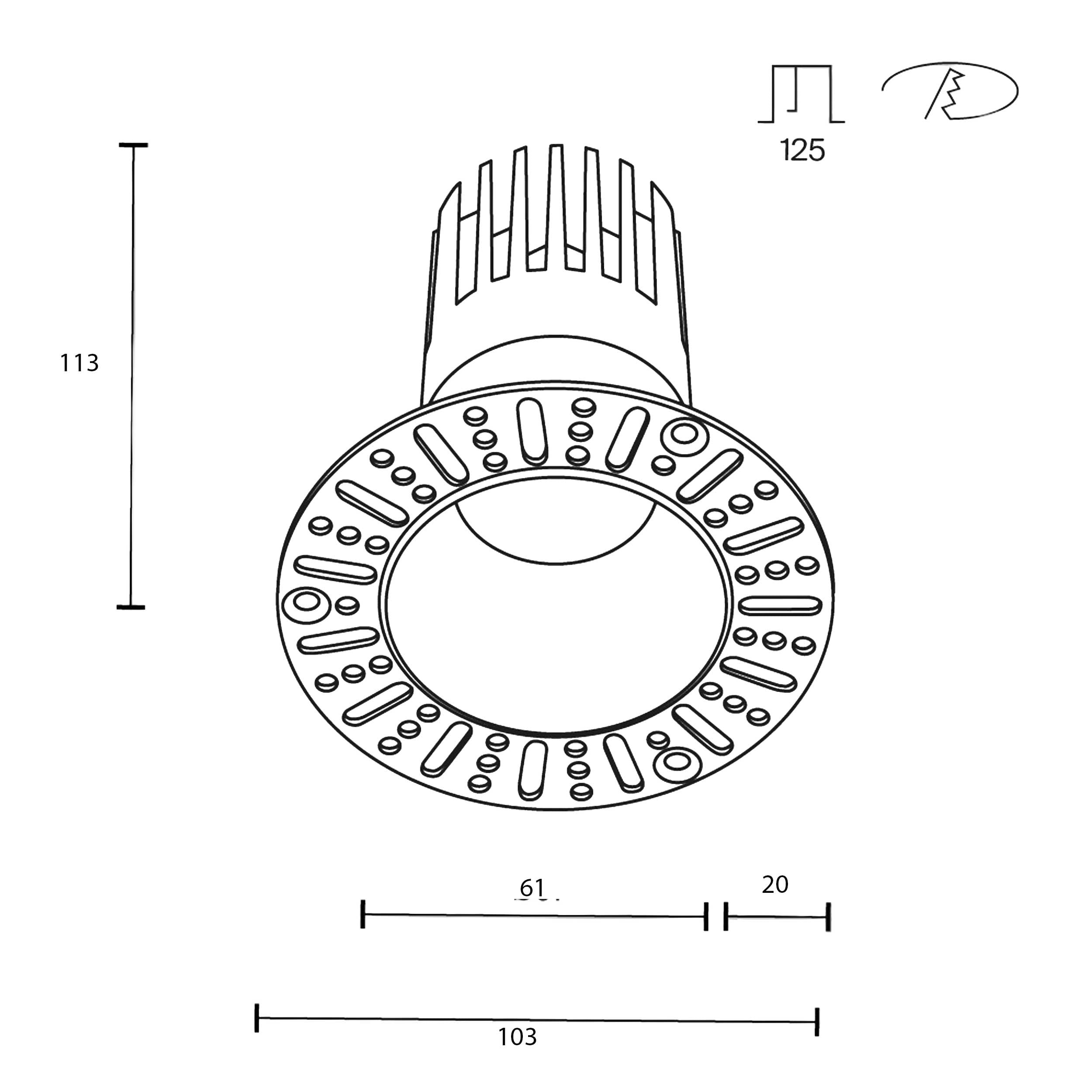 Maytoni downlight Dip LED 50° вграден кръгъл осветител, бял