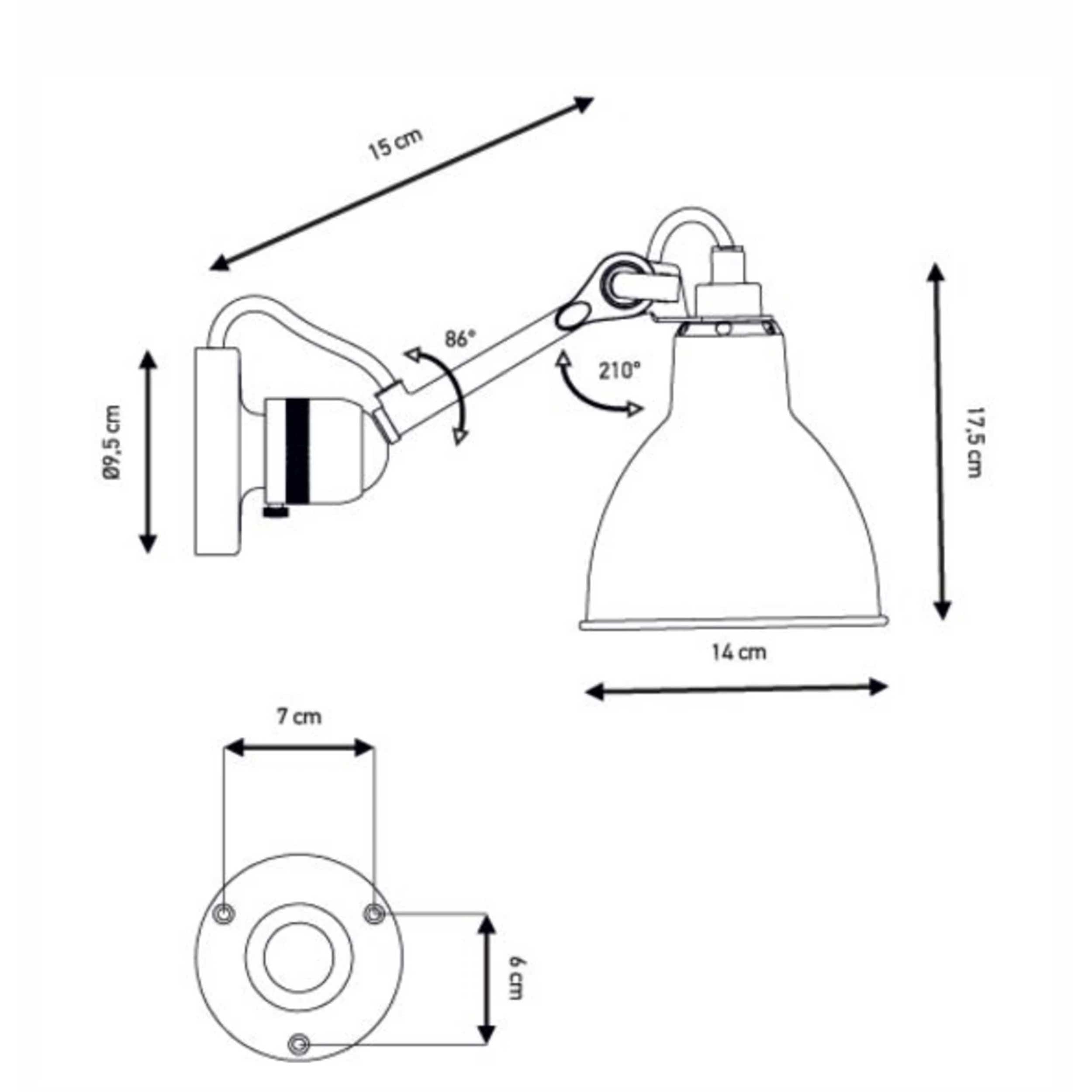 DCW éditions Lampe Gras N°304 E14 стенен монтаж за баня IP64