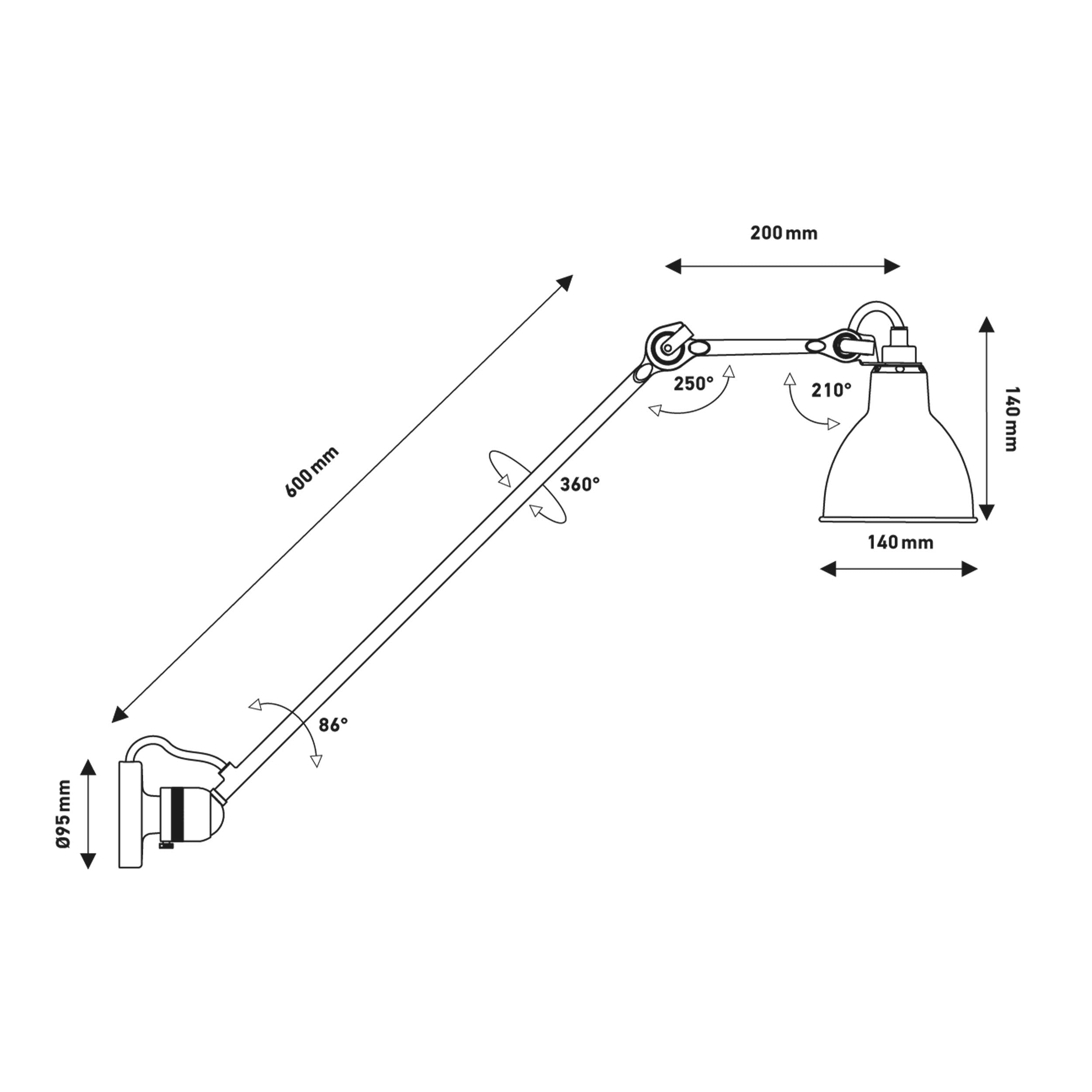 DCW éditions Lampe Gras N°304 L60 E14 стенна лампа
