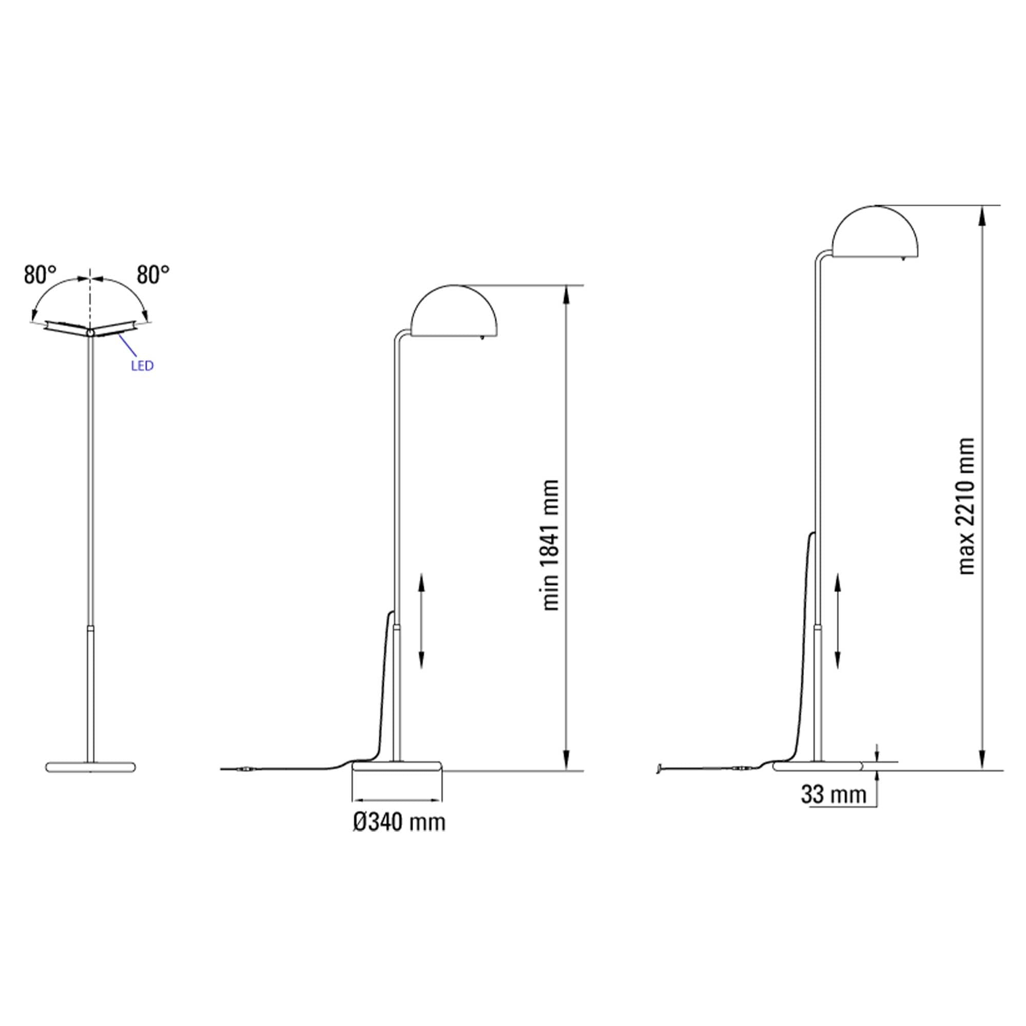DCW éditions Mezzaluna LED подова лампа