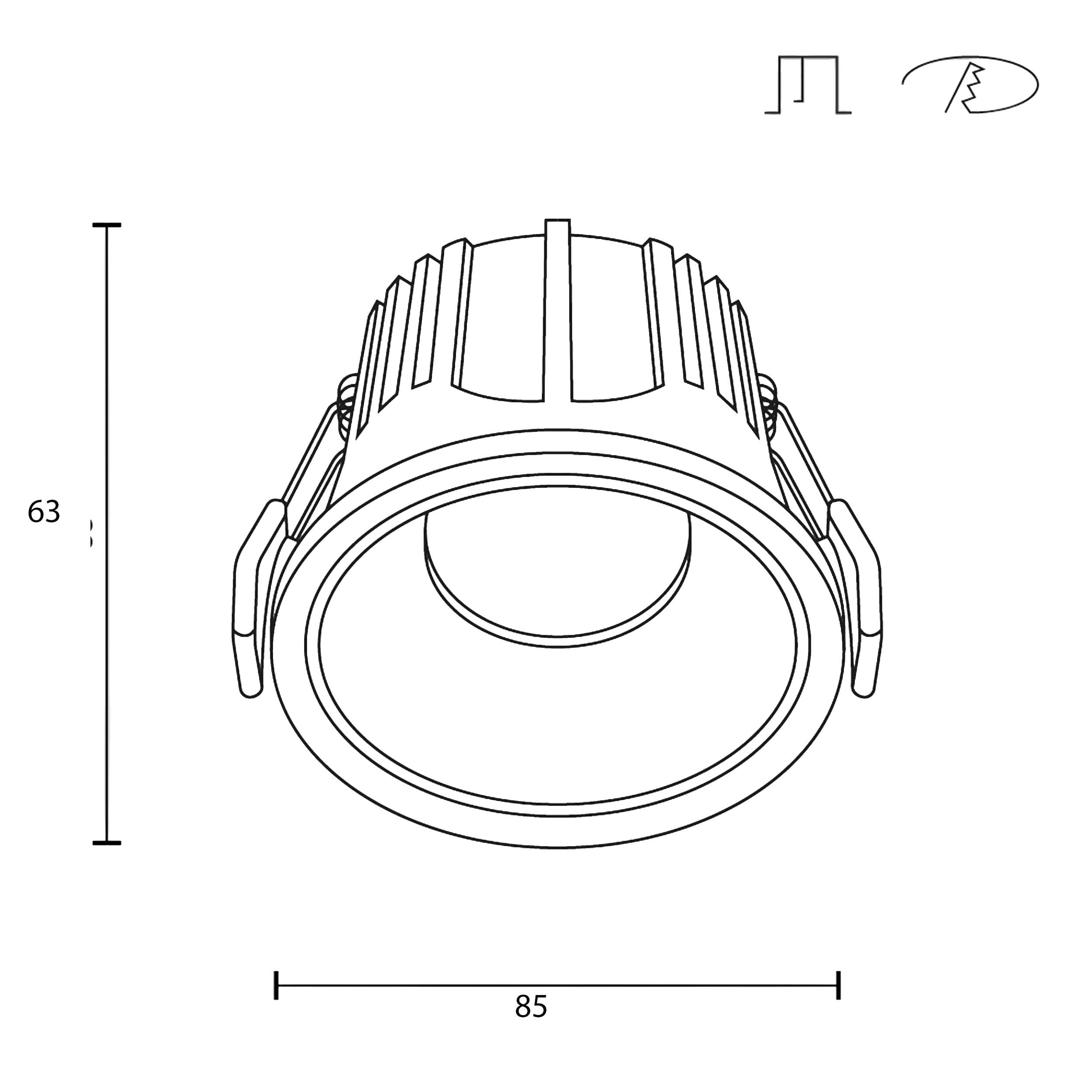 Maytoni downlight Alfa LED 36° вграден кръгъл осветител, бял
