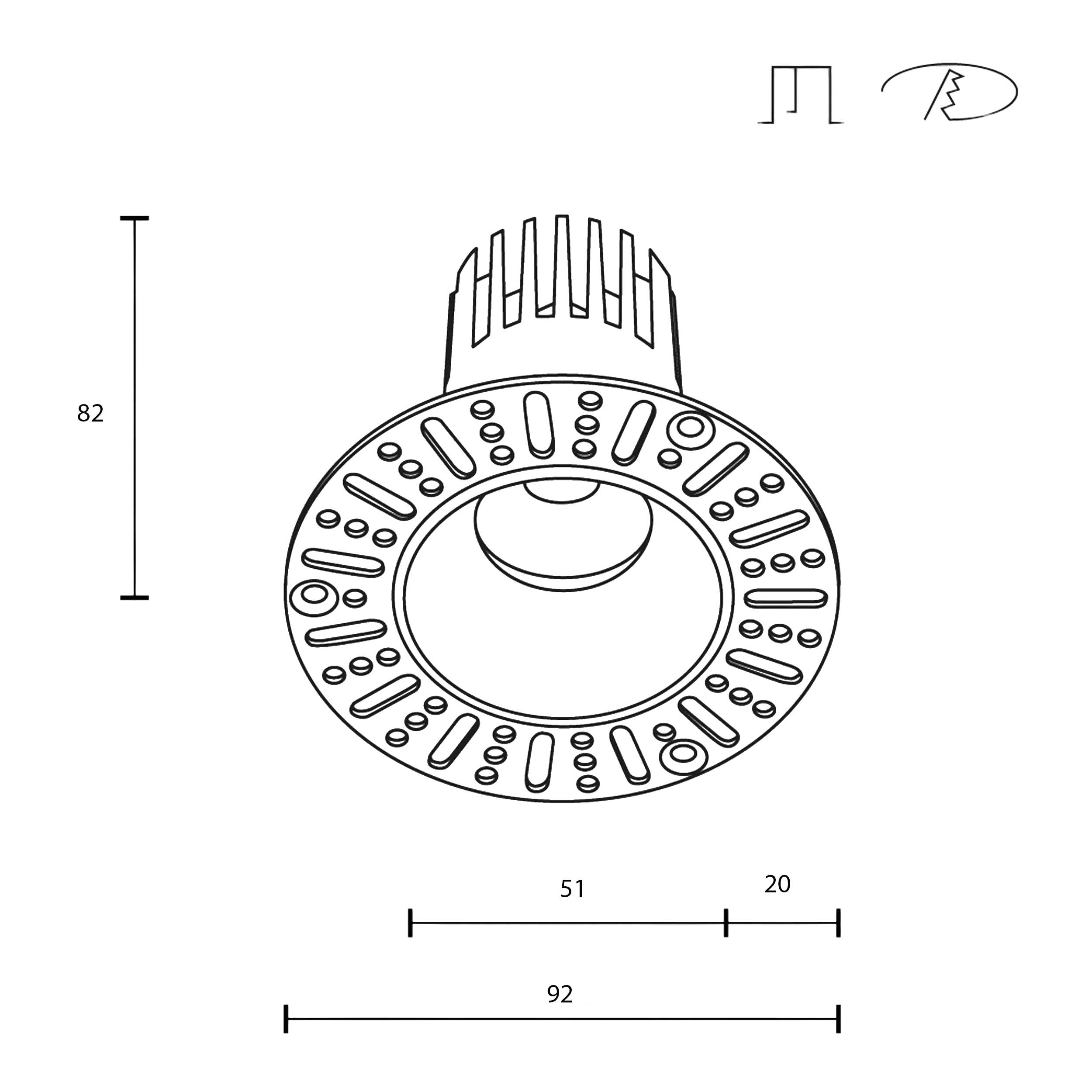 Maytoni downlight Dip LED 50° вграден кръгъл осветител, бял