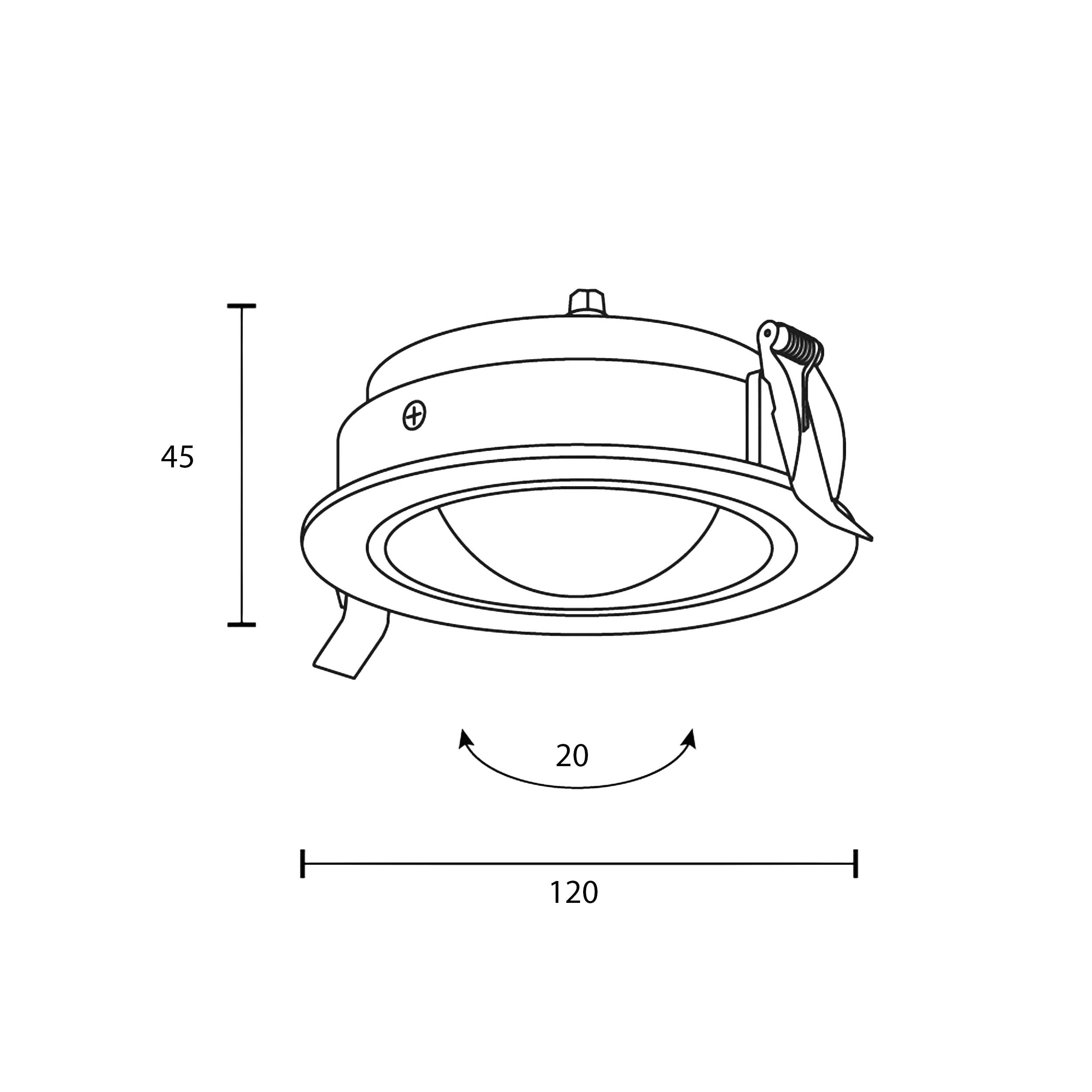 Maytoni downlight Lens LED 3000K 12W 70° вграден кръгъл осветител