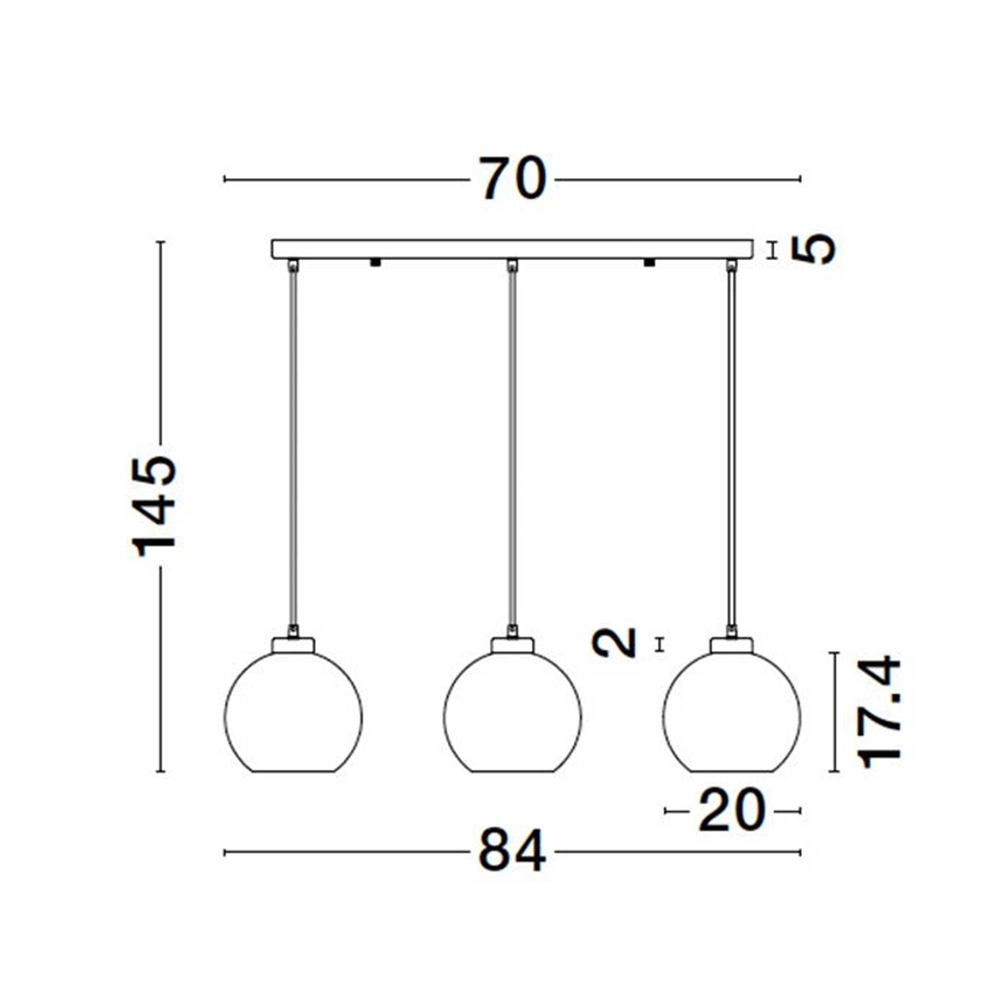 Nova Luce Palmer E27 стъклена висяща светлина надлъжно