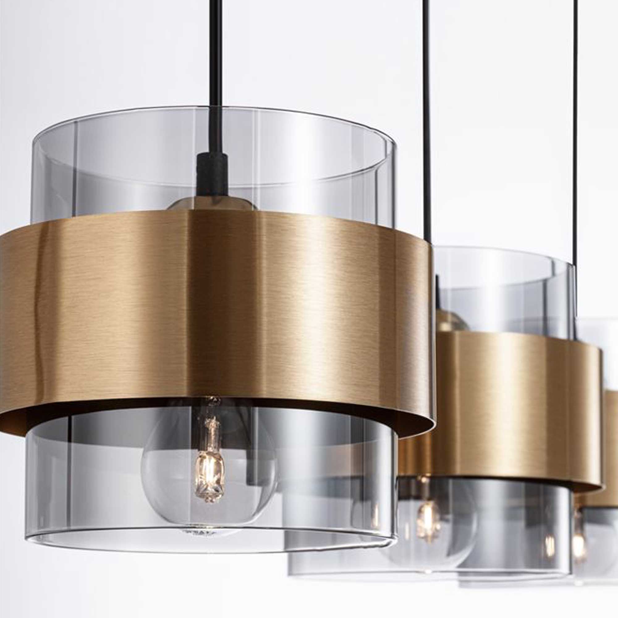 Nova Luce Sianna E27 стъклена висяща лампа с надлъжно покритие