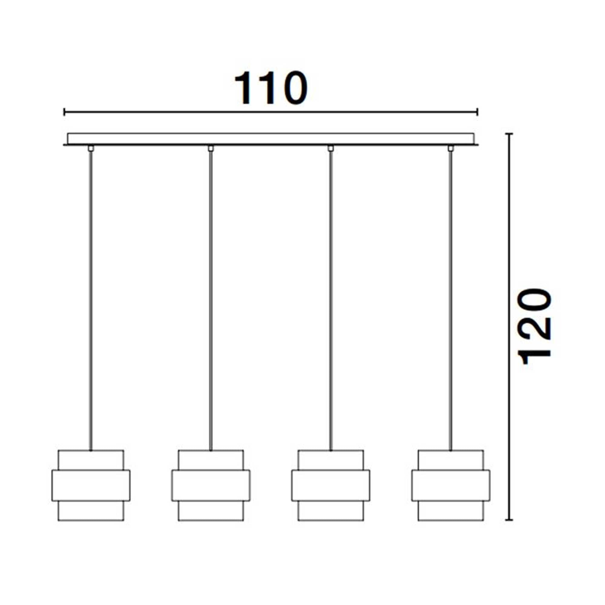 Nova Luce Sianna E27 стъклена висяща лампа с надлъжно покритие