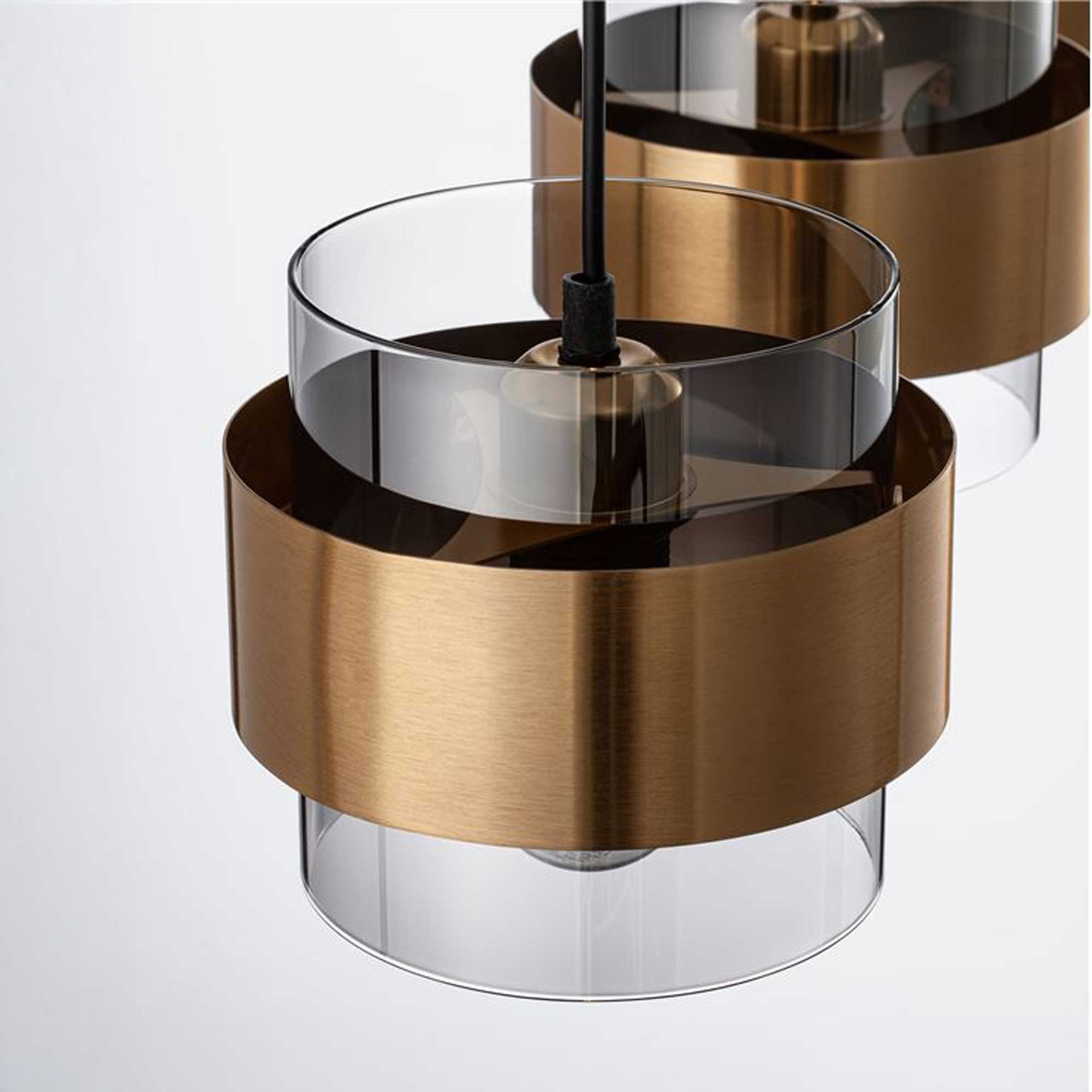 Nova Luce Sianna E27 стъклена висяща лампа с надлъжно покритие