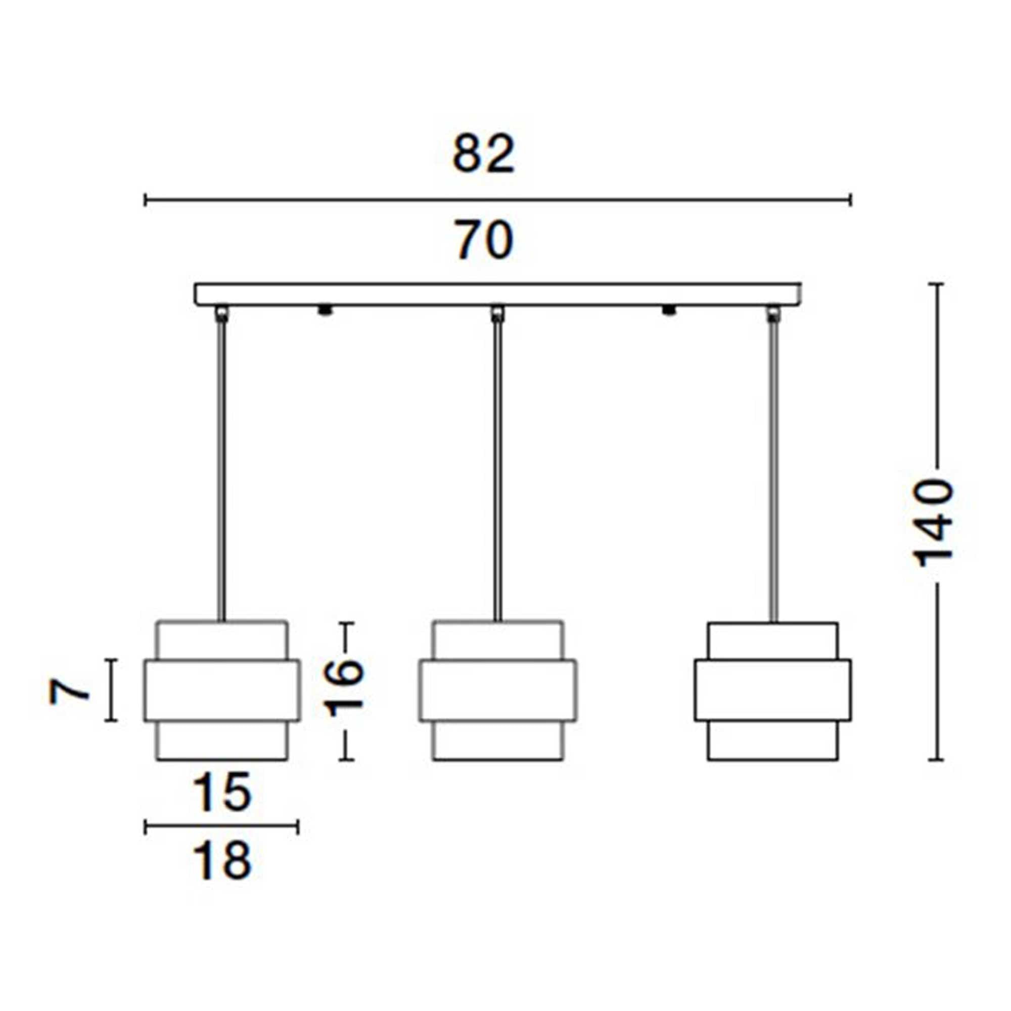 Nova Luce Sianna E27 стъклена висяща лампа с надлъжно покритие