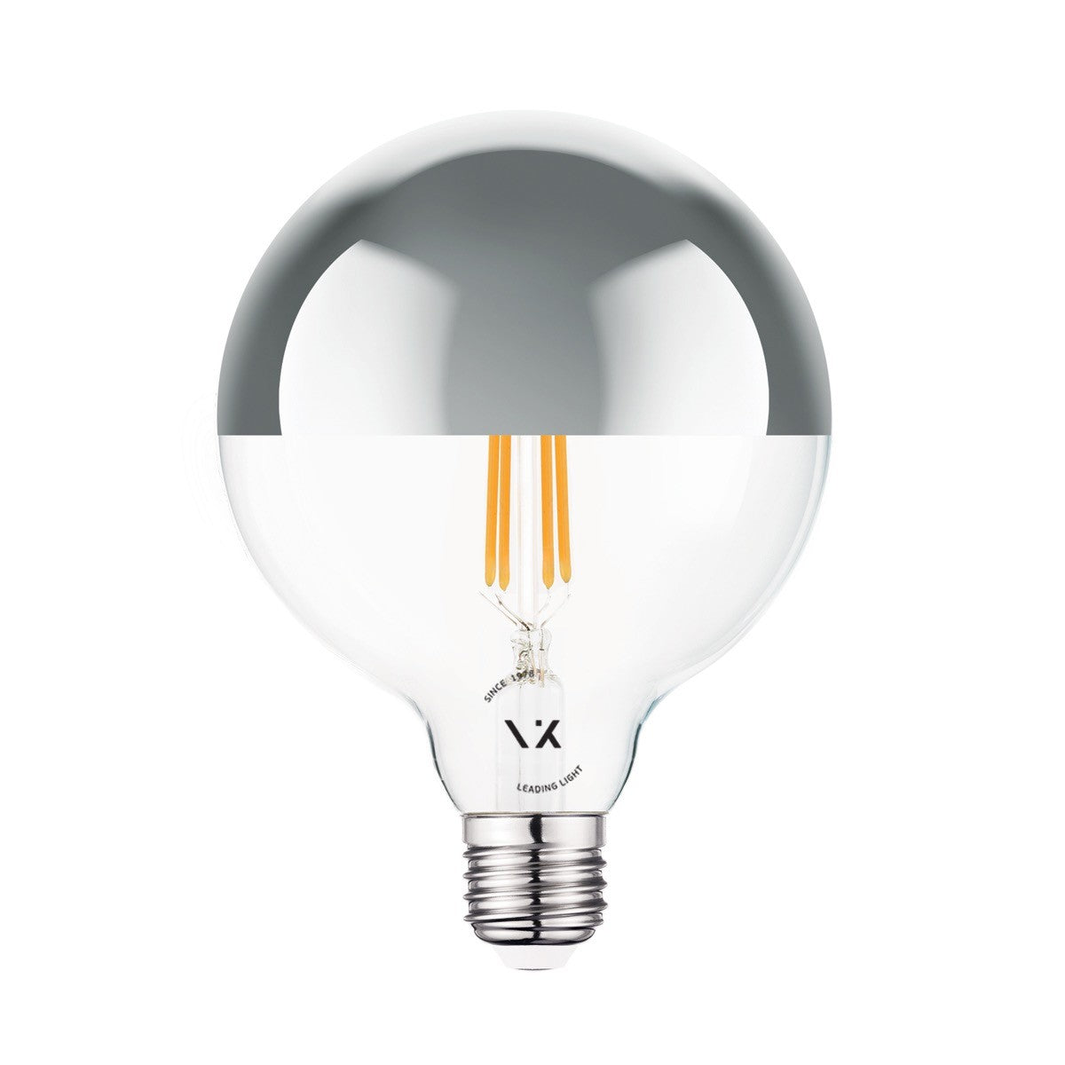 LED крушка VK Light Globo Filament Silver E27 ø125 2700K 7W с възможност за регулиране на яркостта