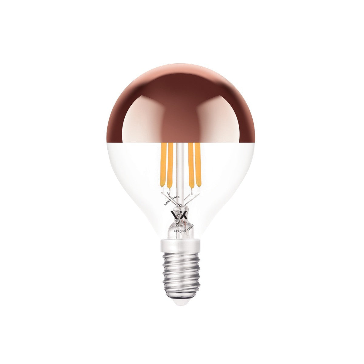 LED крушка VK Light Mini Globe Filament Pink Copper E14 2700K 4,5W с възможност за регулиране на яркостта