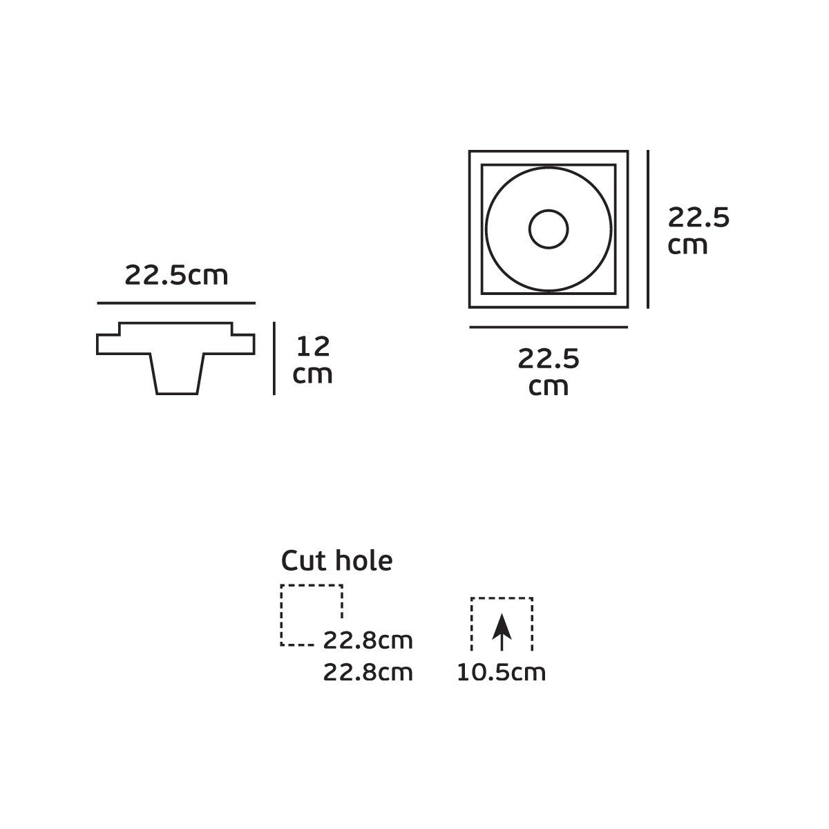 VK Light Downlight Trimless – гипсово вградено осветително тяло с GU10 цокъл и изпъкнал тубус