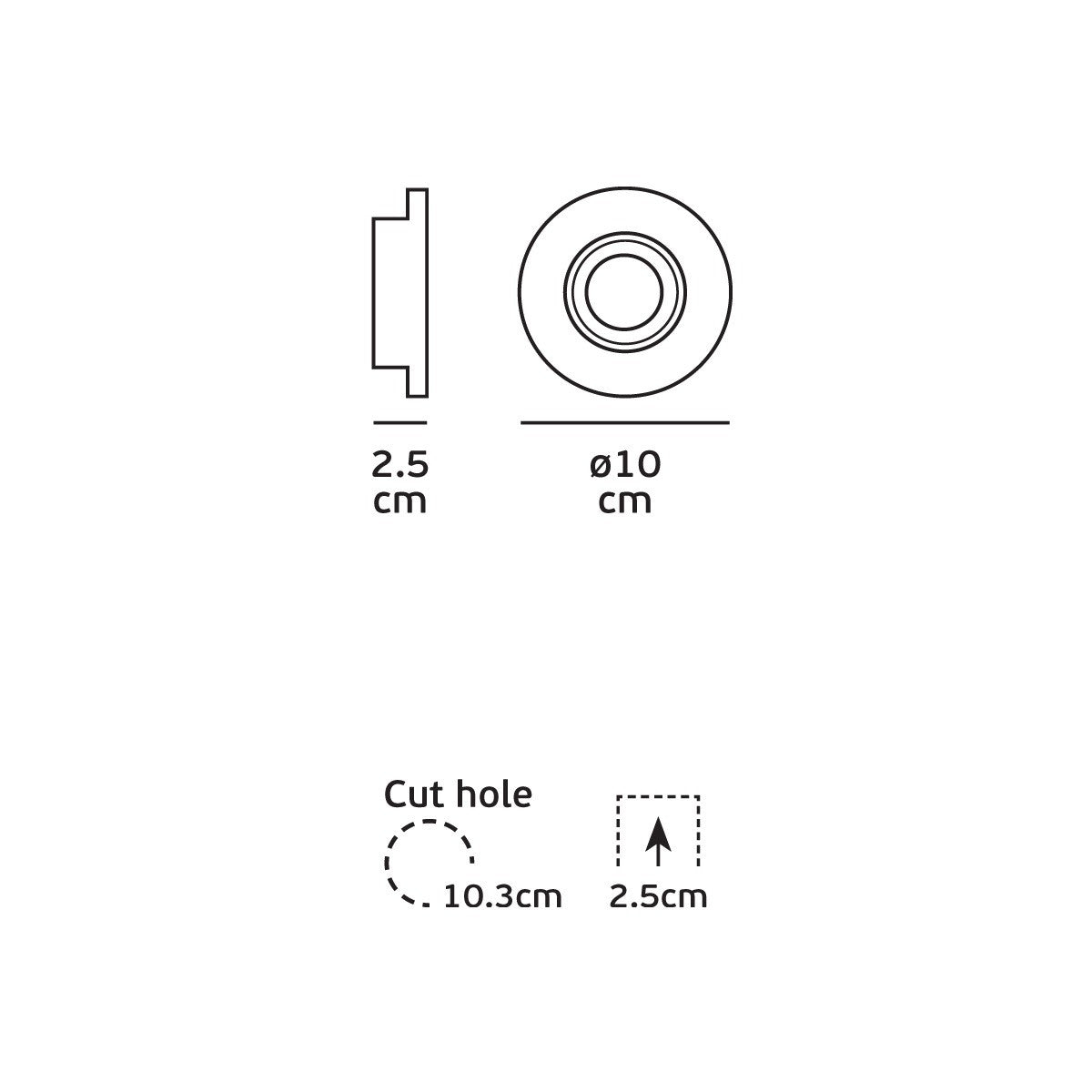 VK Light Downlight – гипсова вградена осветителна уредба GU10 с кръгла форма