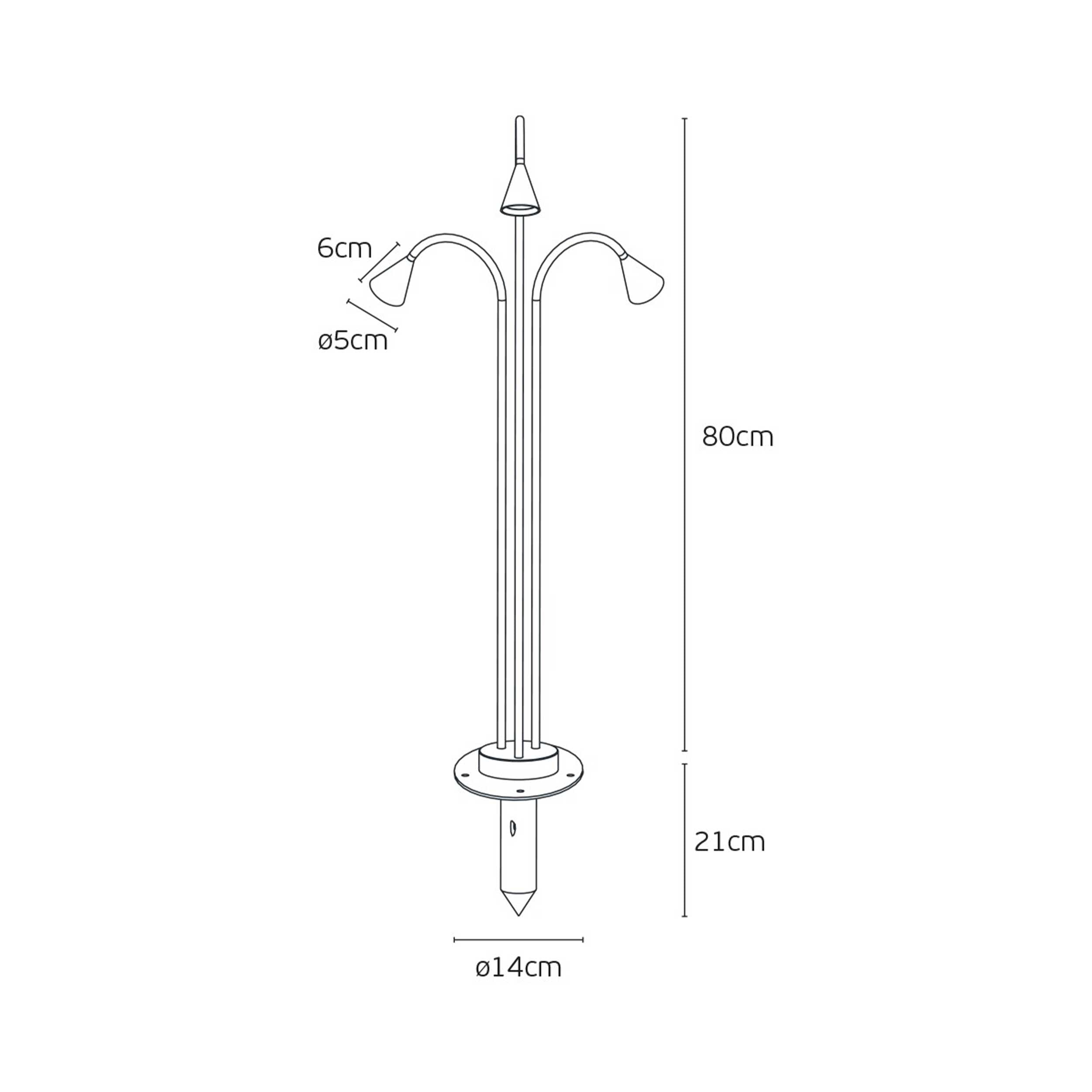 VK Light Rose 3 LED стълбово осветително тяло IP65