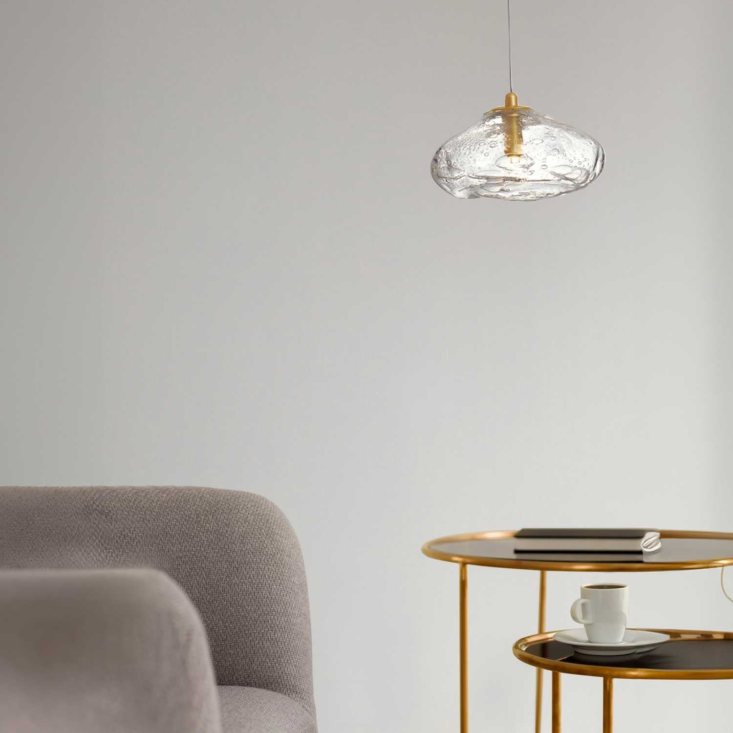 Nova Luce King G9 skleněné závěsné svítidlo zlaté