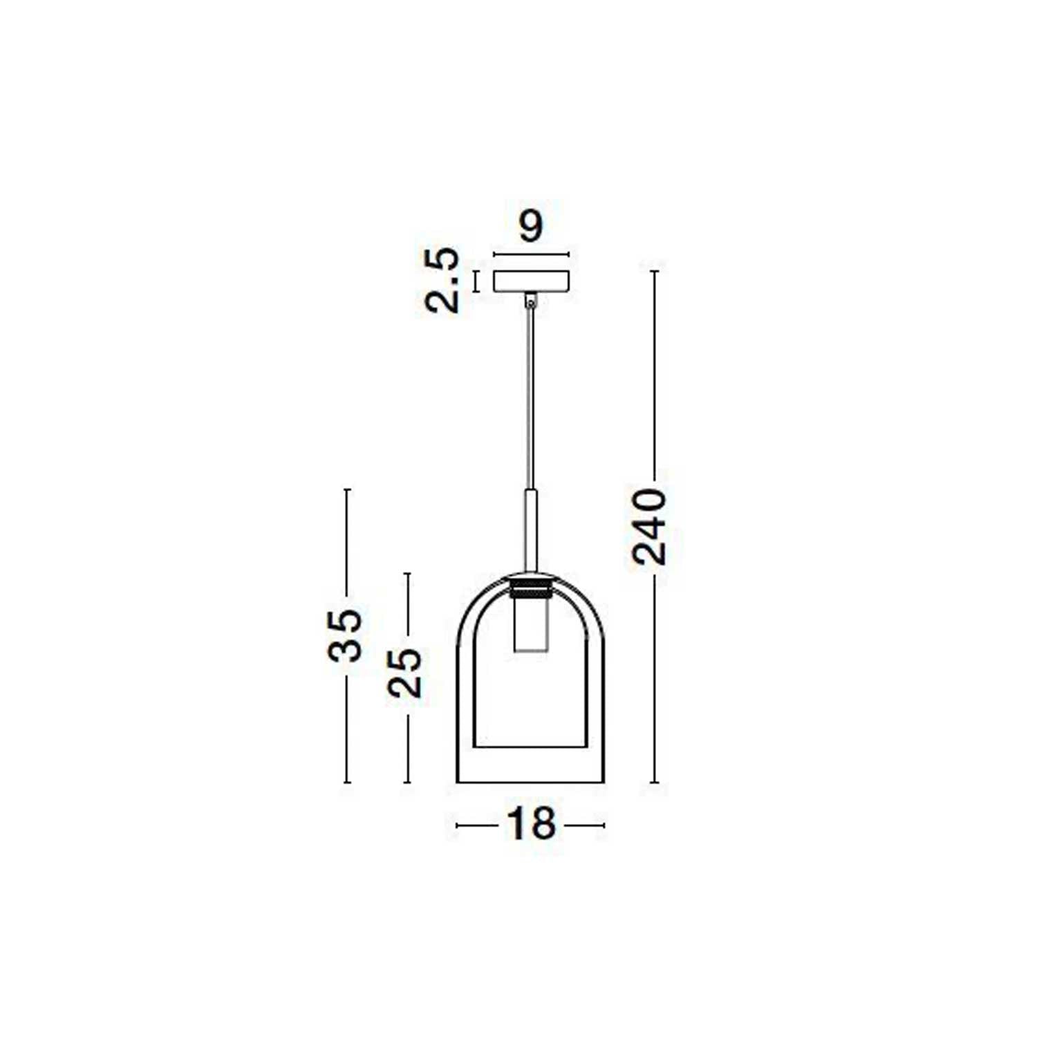 Nova Luce Velor single E27 skleněné závěsné svítidlo