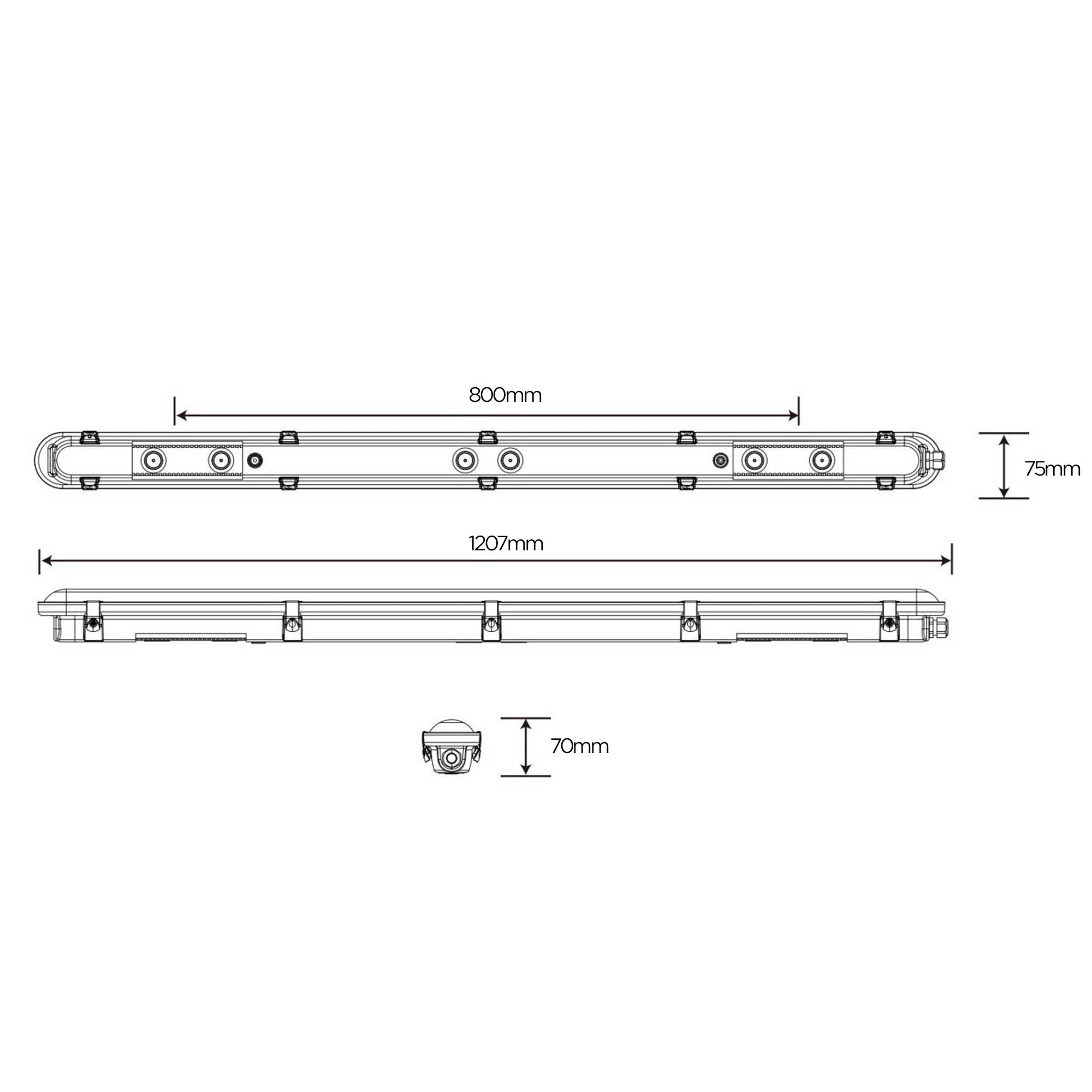 LED прахоустойчиво промишлено осветително тяло 1200mm IP66