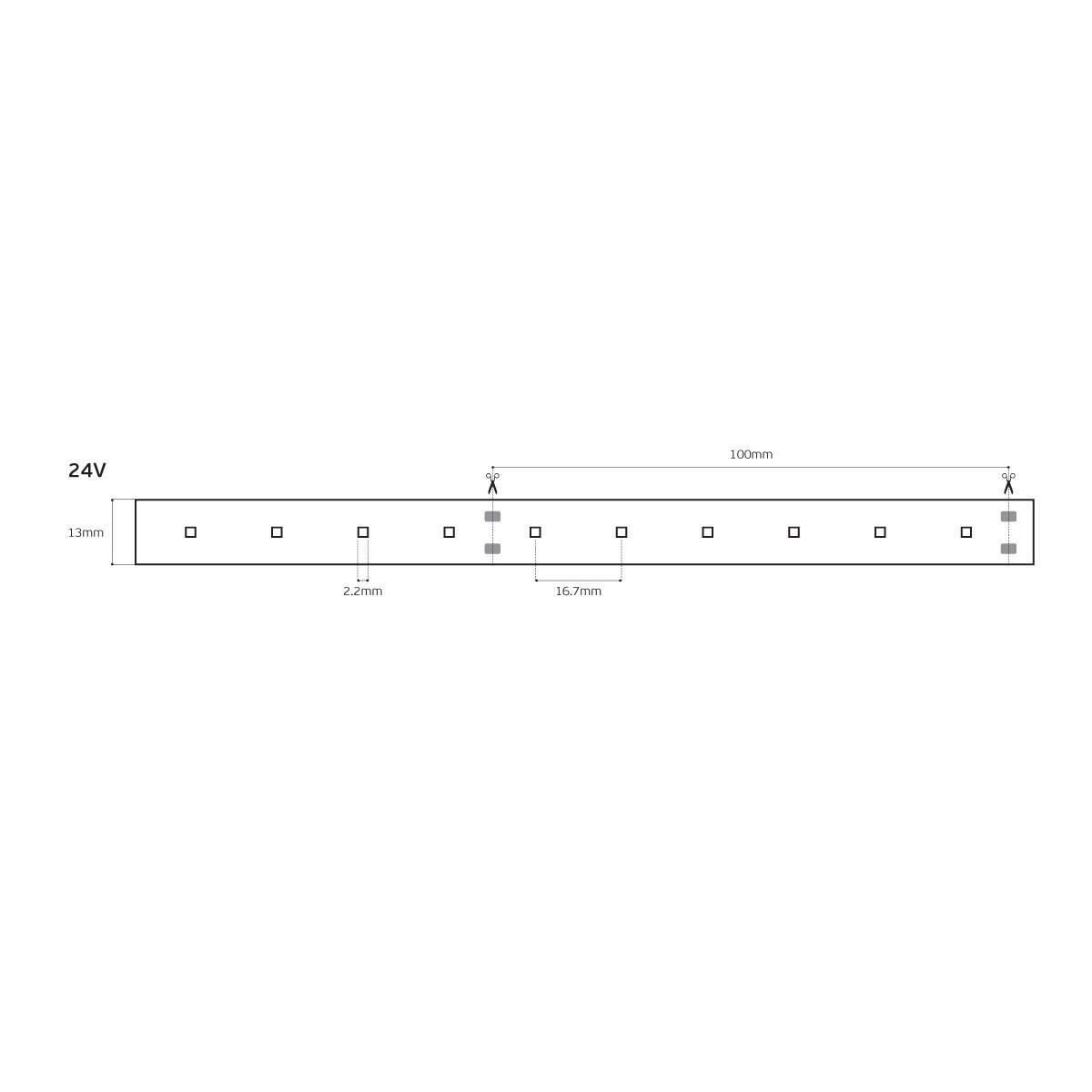 LED лента 24V CRI90 IP66 2700K (5 м)