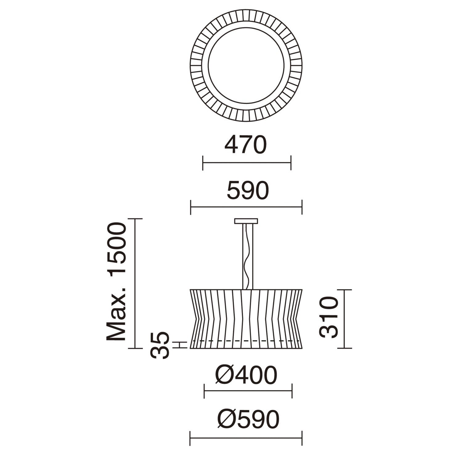 Exo Cora P E27 závěsné svítidlo bílé