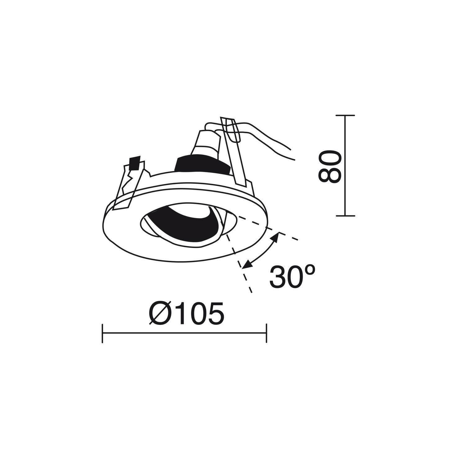 Indeluz Kos DEEP Retrofit GU10 zápustné svítidlo černé