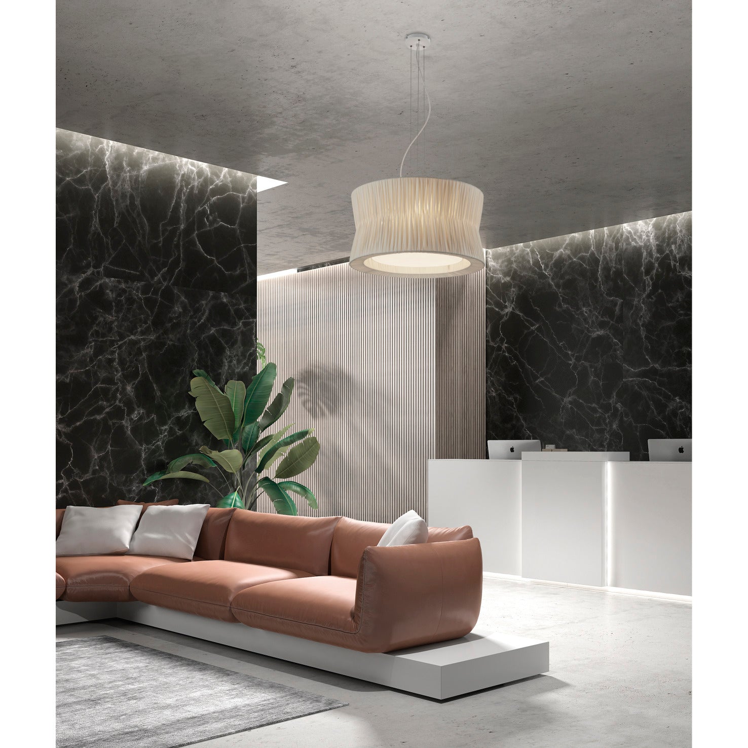 Exo Cora P E27 závěsné svítidlo béžové