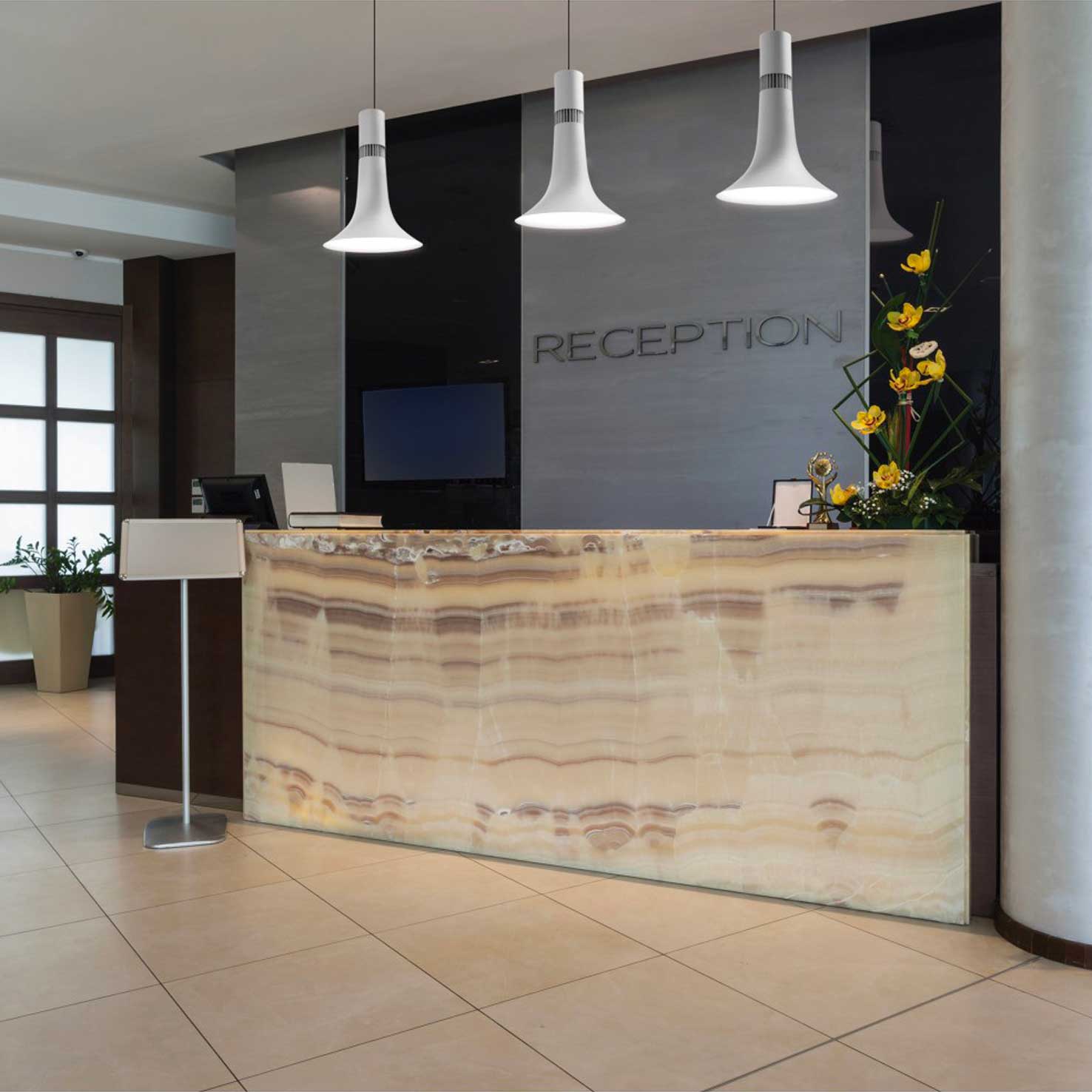 Indeluz Gang LED závěsné svítidlo bílé