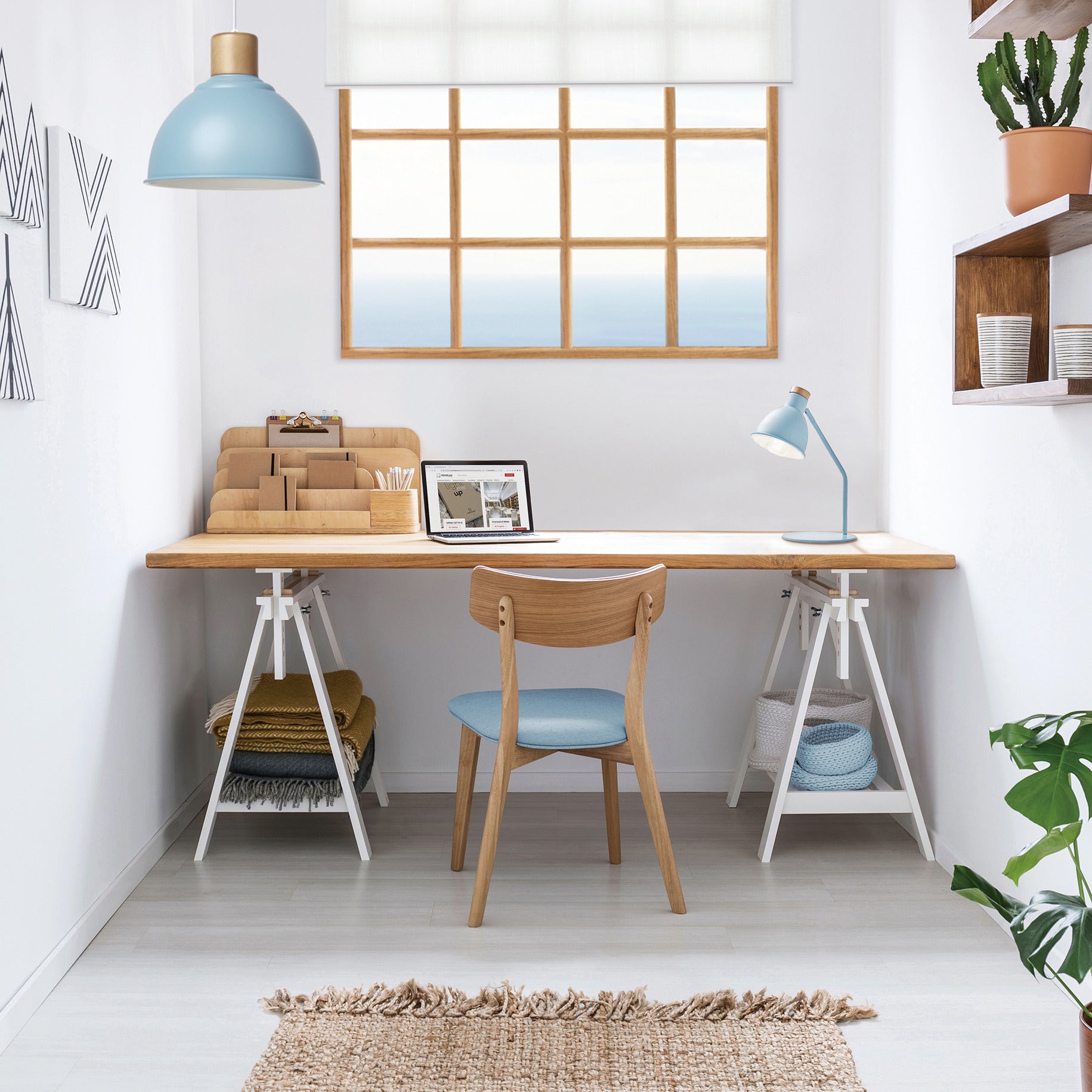 Exo Valan T E27 stolní svítidlo modrá