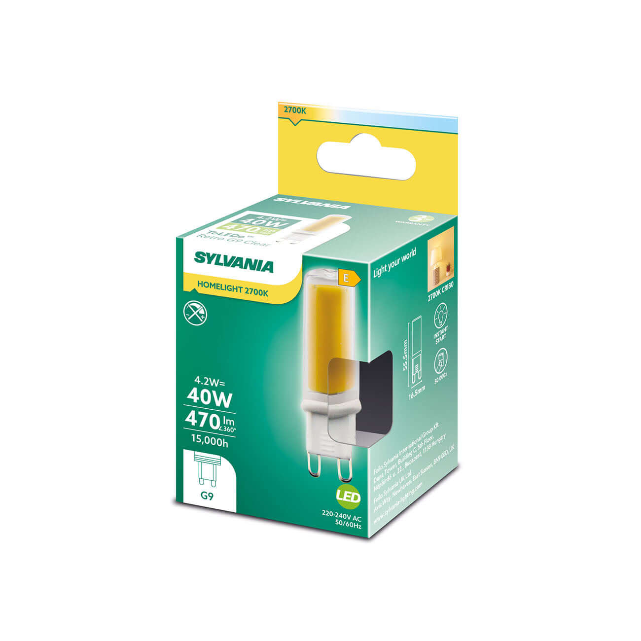 LED žárovka Sylvania RETRO G9 2700K 4.2W