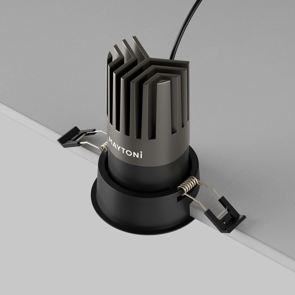 Maytoni downlight Dip LED 50° вграден кръгъл осветител, черен