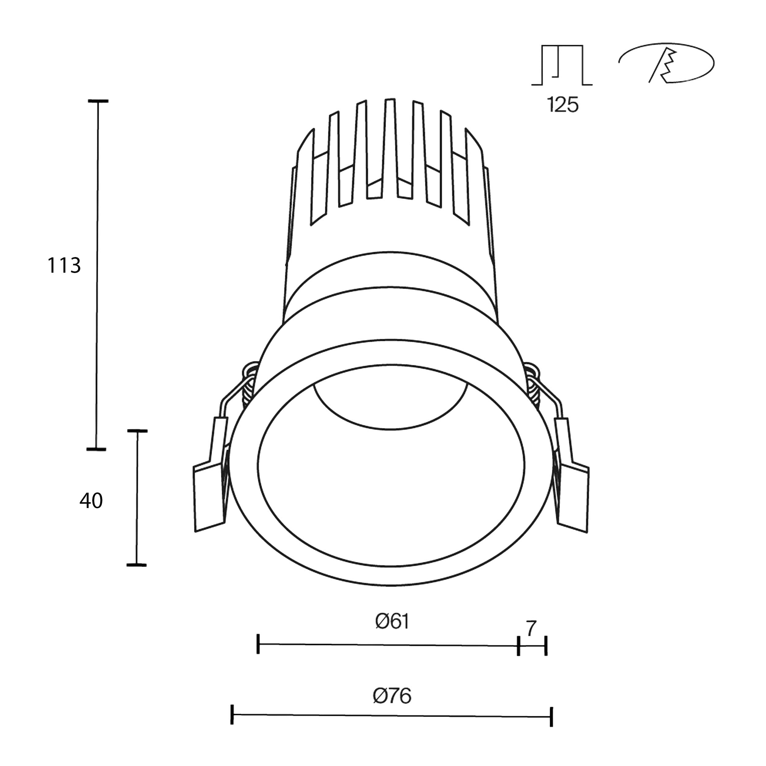 Maytoni downlight Dip LED 50° вграден кръгъл осветител, бял