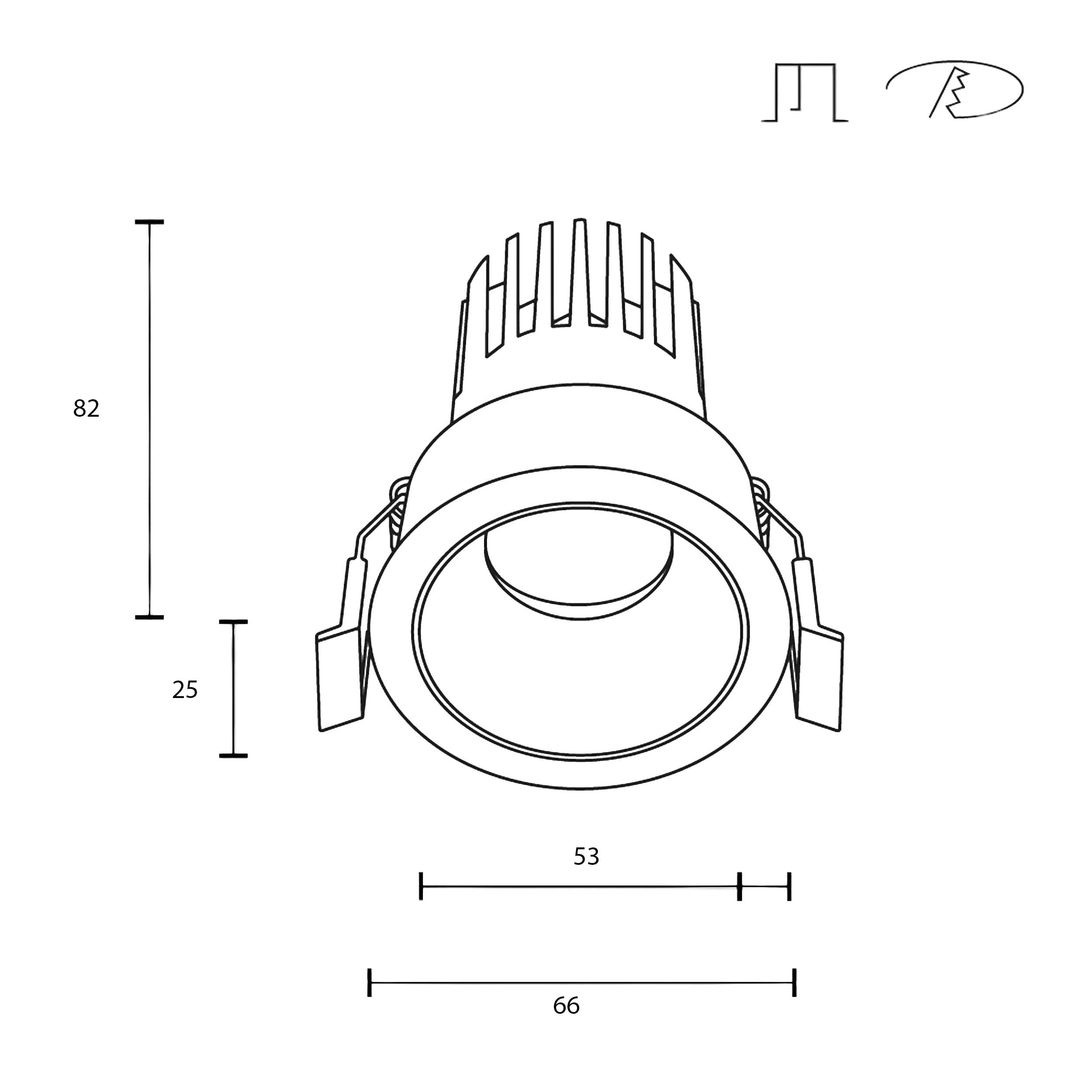Maytoni downlight Dip LED 50° вграден кръгъл осветител, бял
