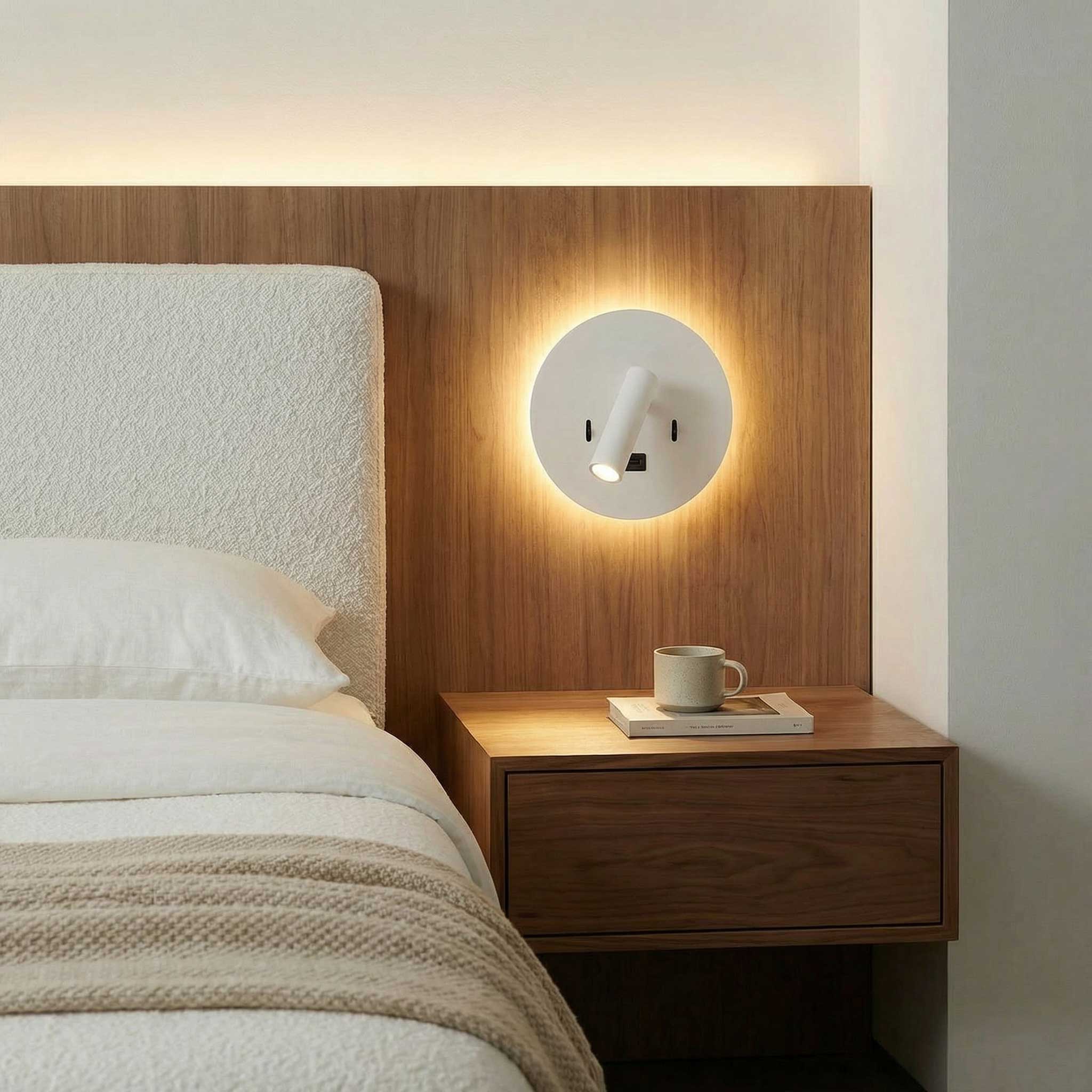 Околна LED светлина за четене с USB кръгъл