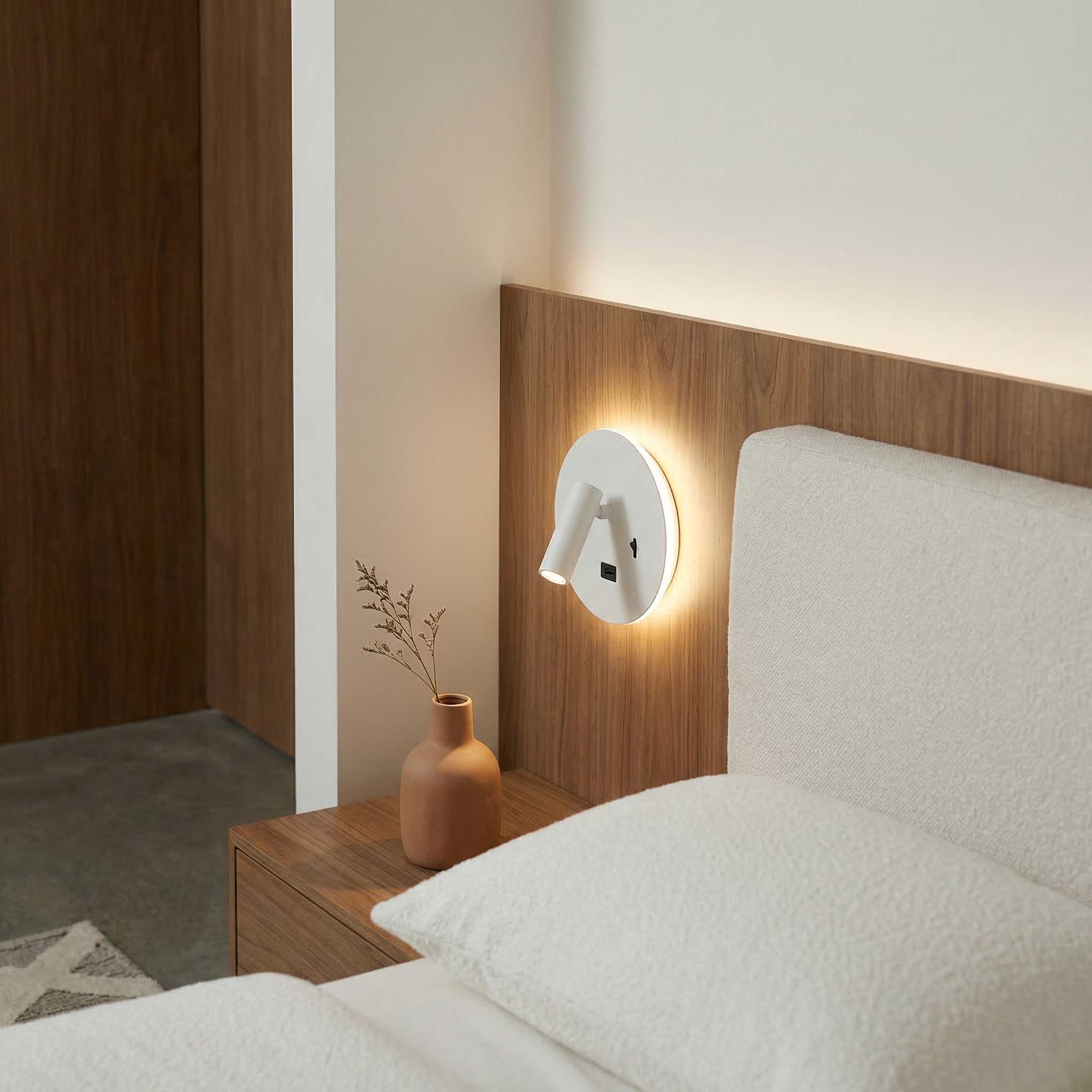 Околна LED светлина за четене с USB кръгъл