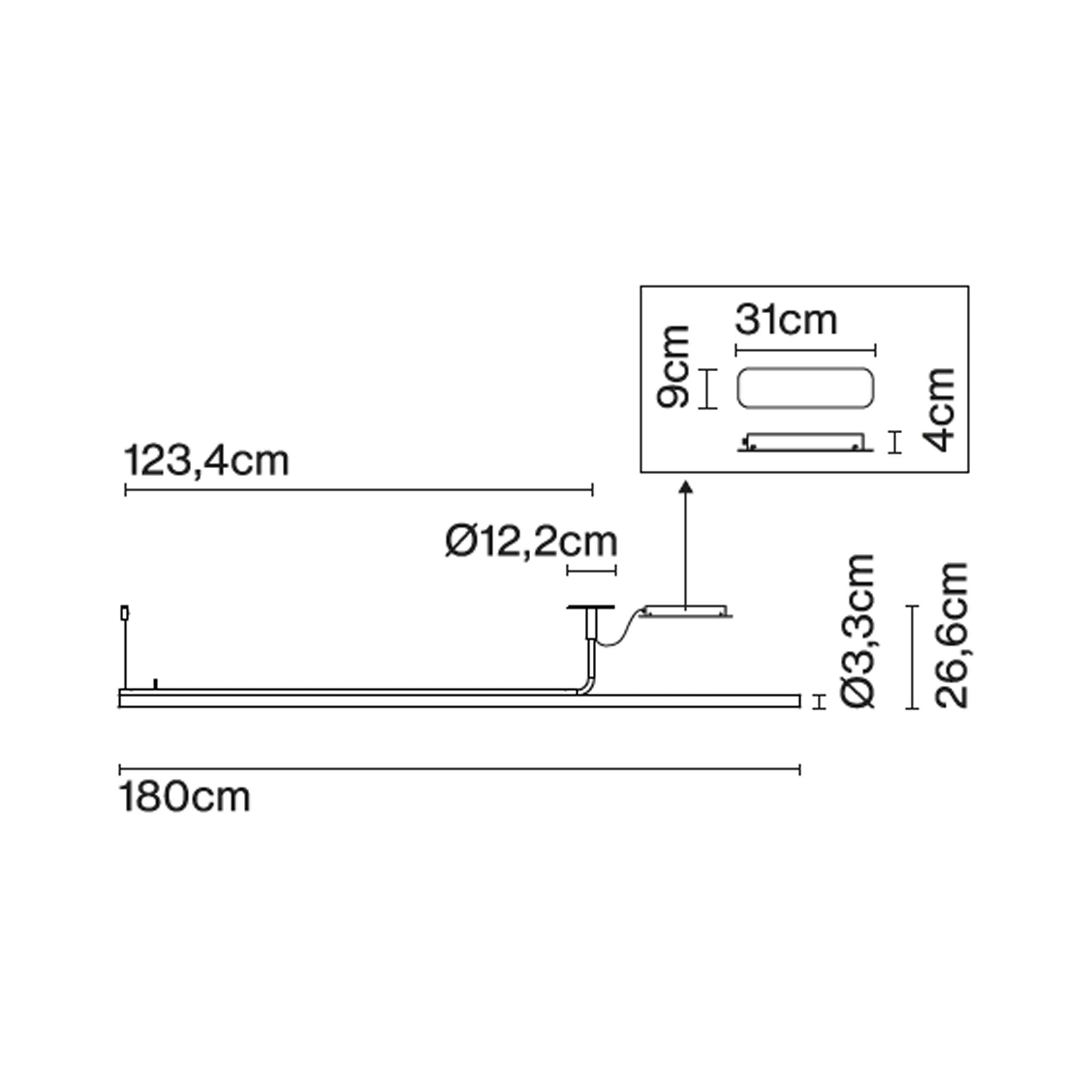 Marset Ambrosia Pro LED 120/180 висящо линейно осветително тяло