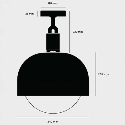 Buster & Punch Forked Globe Shade E27 stropní opálové svítidlo