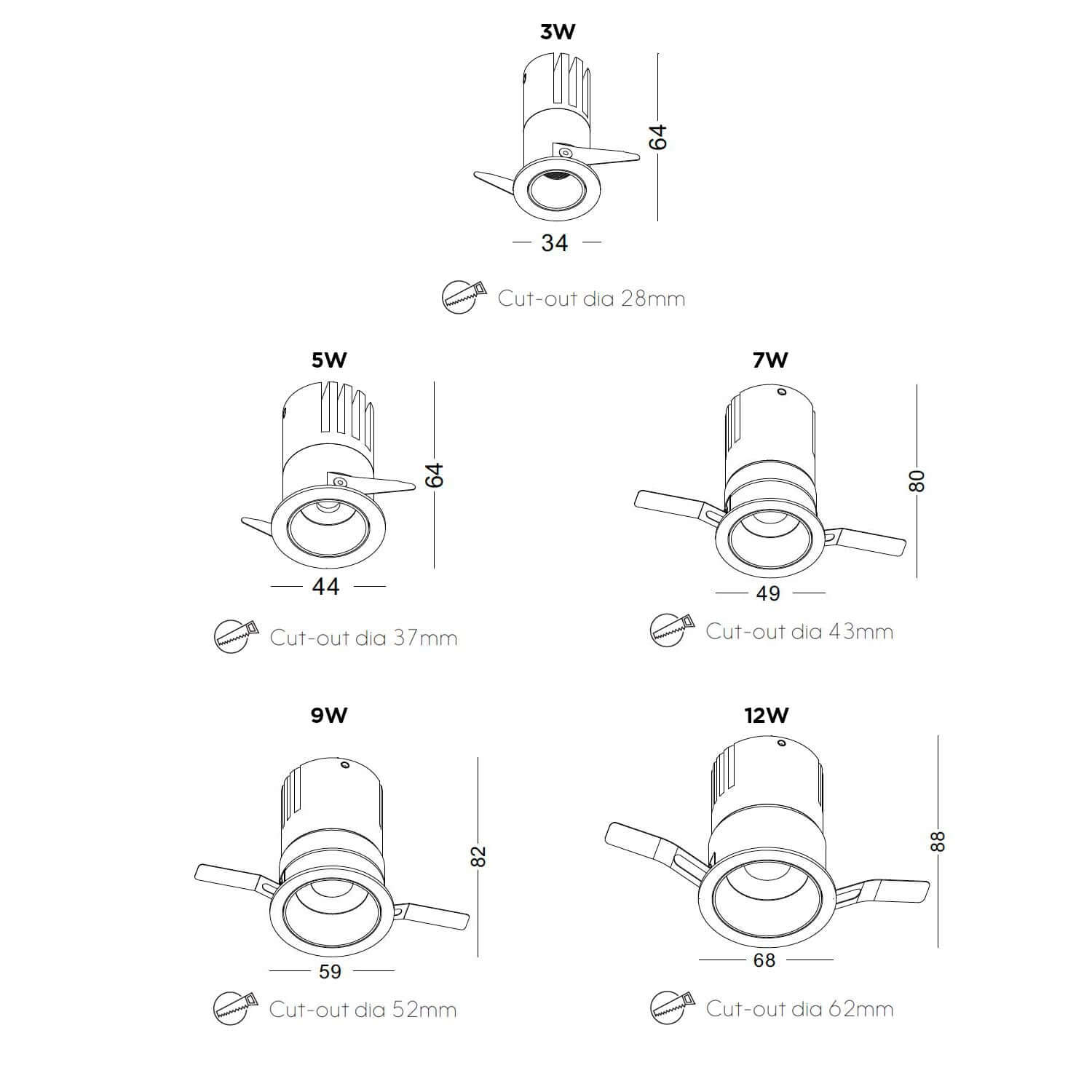 Spotlight Deep LED kulaté zápustné svítidlo