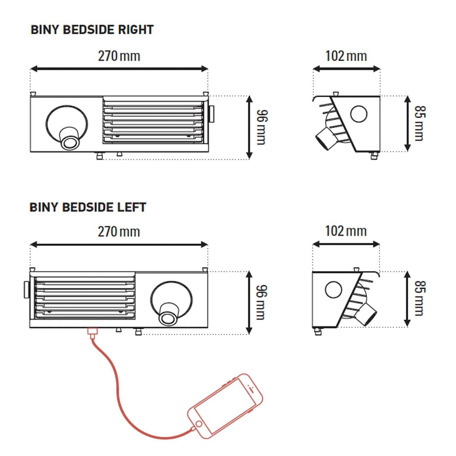 DCW éditions Biny LED стенна лампа за легло