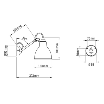 DCW éditions Lampe Gras N°104 E27 светлина за баня IP44