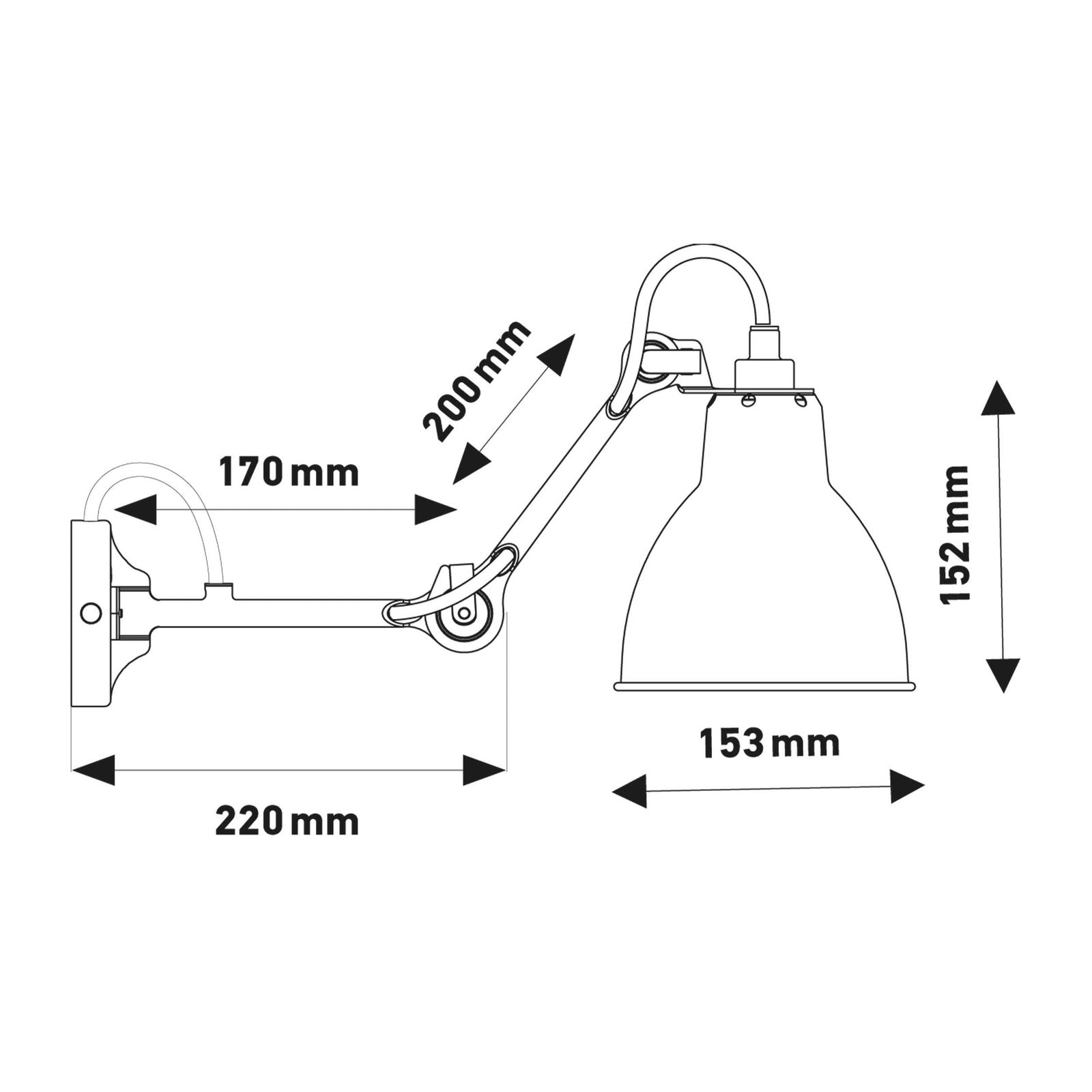 DCW éditions Lampe Gras N°204 E27 стенна лампа за легло