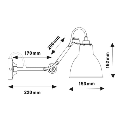 DCW éditions Lampe Gras N°204 E27 стенна лампа за легло