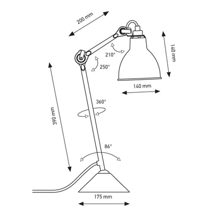DCW éditions Lampe Gras N°205 E14 настолна лампа