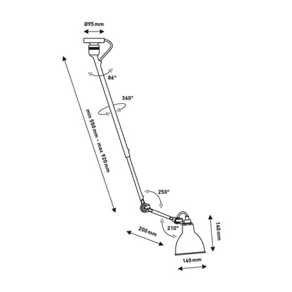 DCW éditions Lampe Gras N°302 E14 светлина за таван