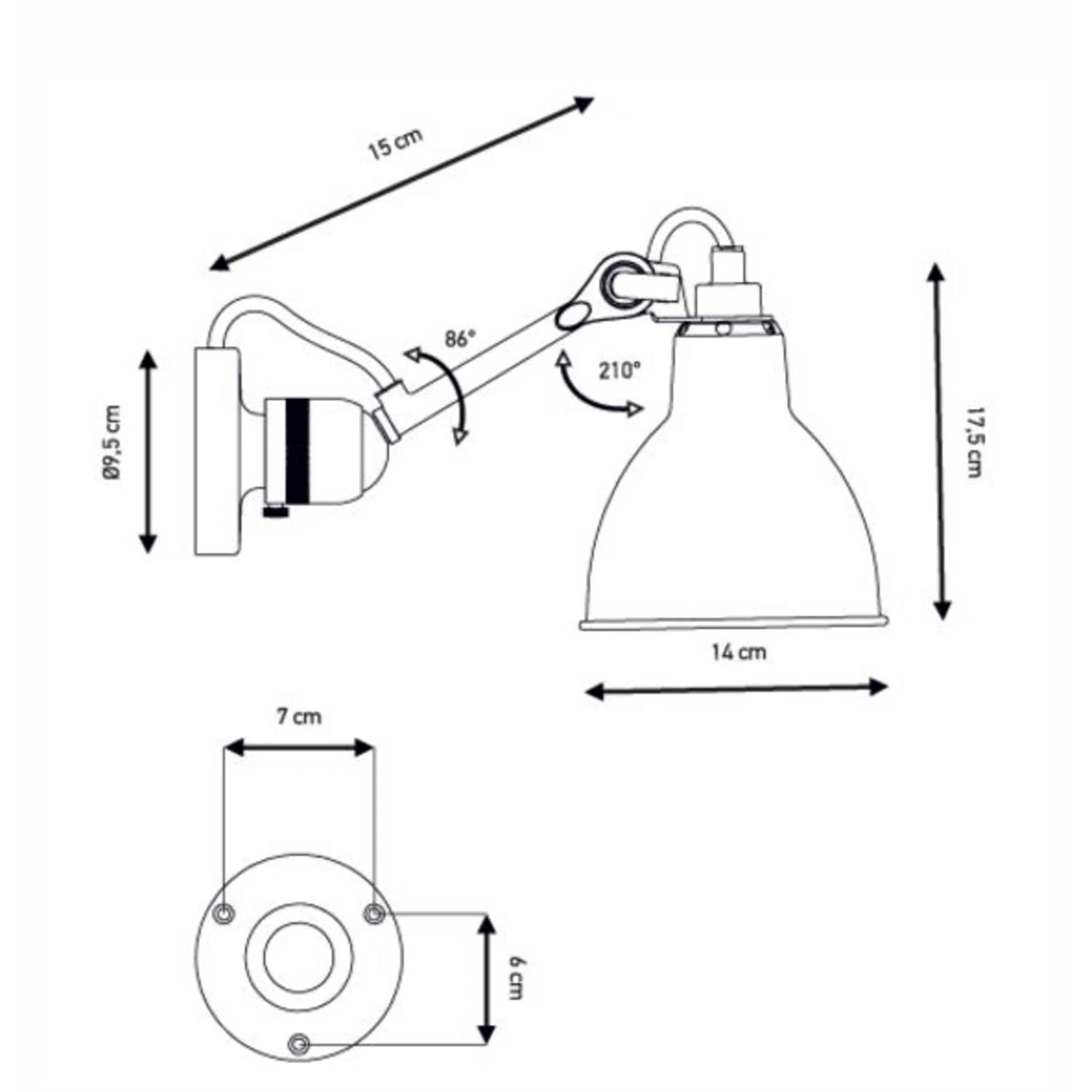 DCW éditions Lampe Gras N°304 E14 стенен монтаж за баня IP64