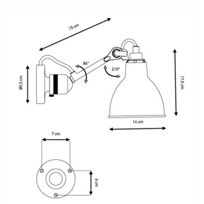 DCW éditions Lampe Gras N°304 E14 стенен монтаж за баня IP64