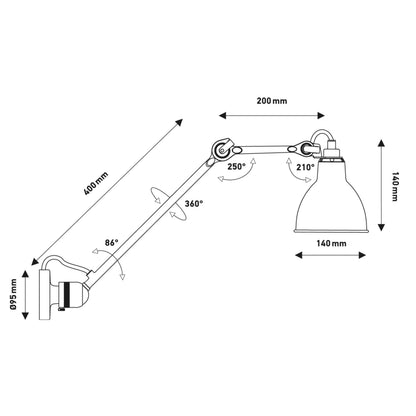 DCW éditions Lampe Gras N°304 L40 E14 стенна лампа