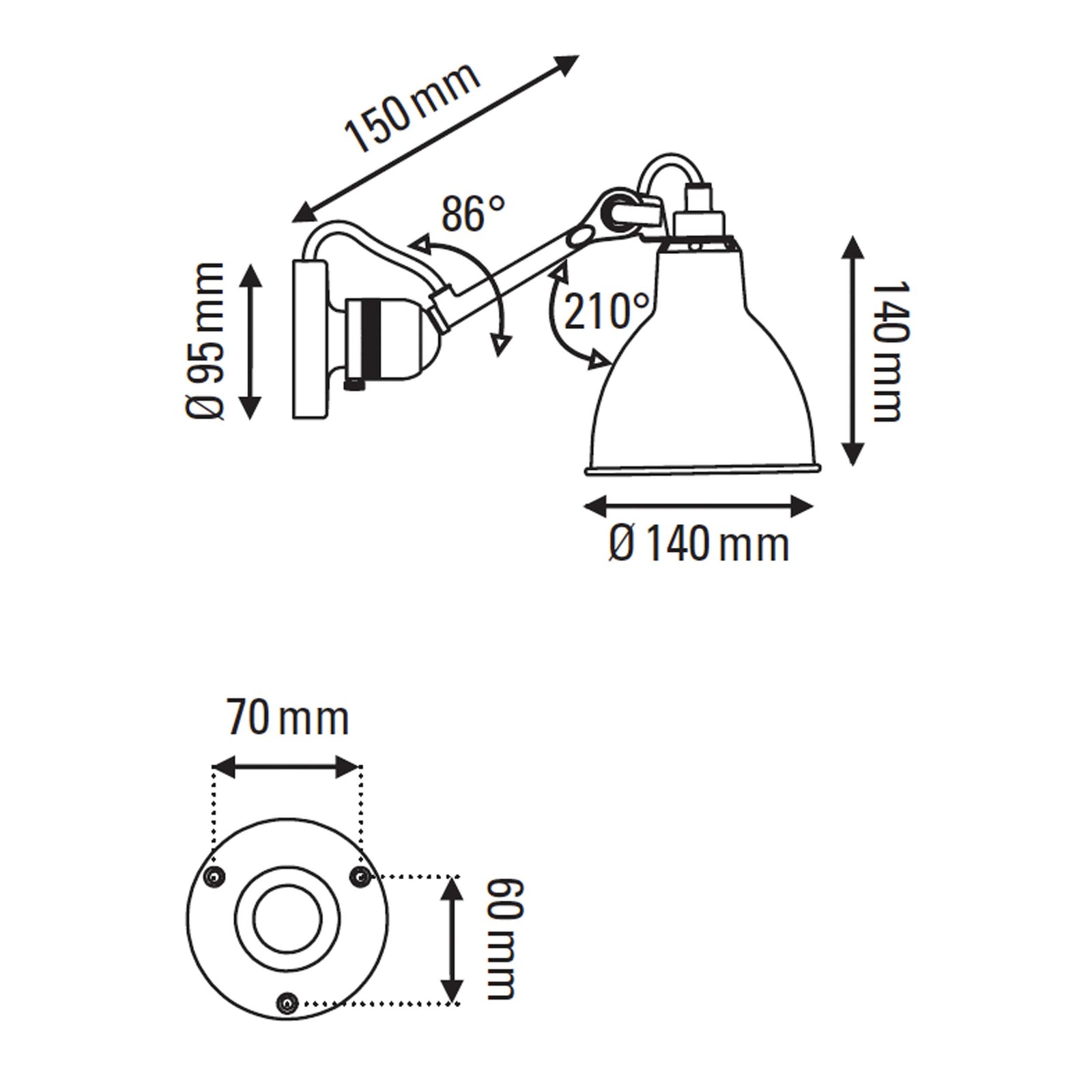 DCW éditions Lampe Gras N°304 E14 стенна лампа