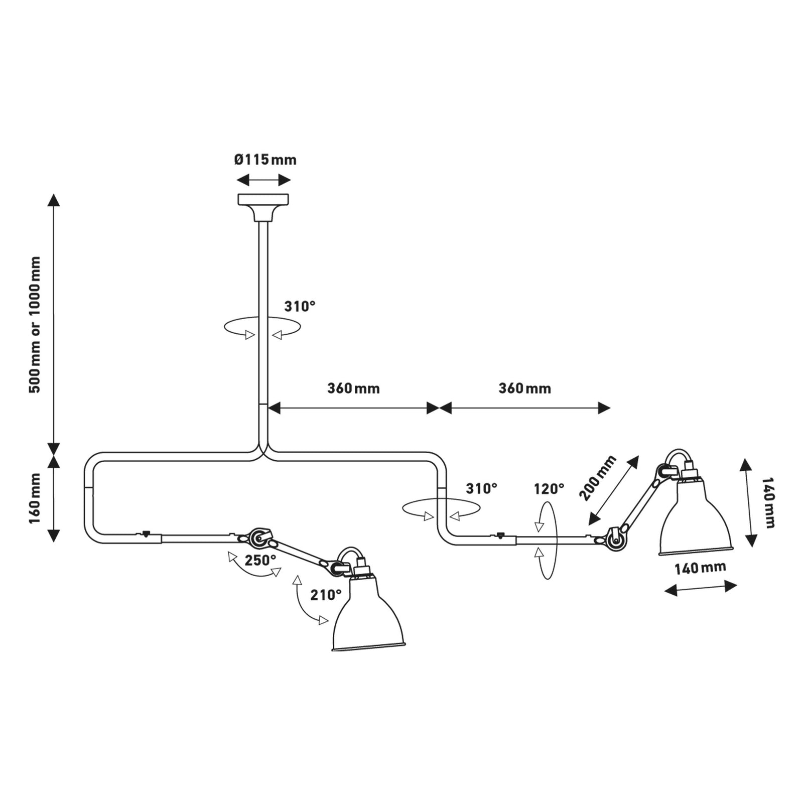 DCW éditions Lampe Gras N°312 E14 светлина за таван