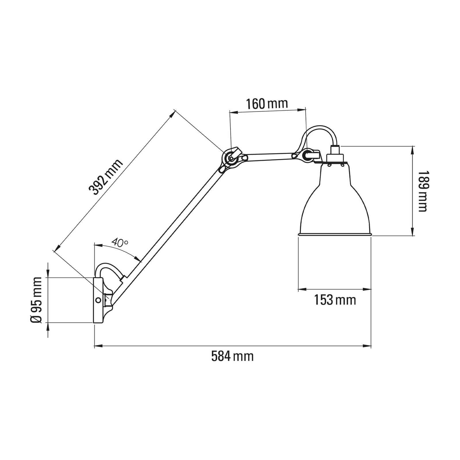 DCW éditions Lampe Gras N°122 E27 стенна лампа