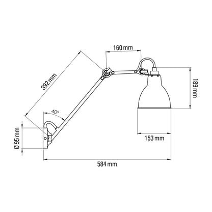DCW éditions Lampe Gras N°122 E27 стенна лампа