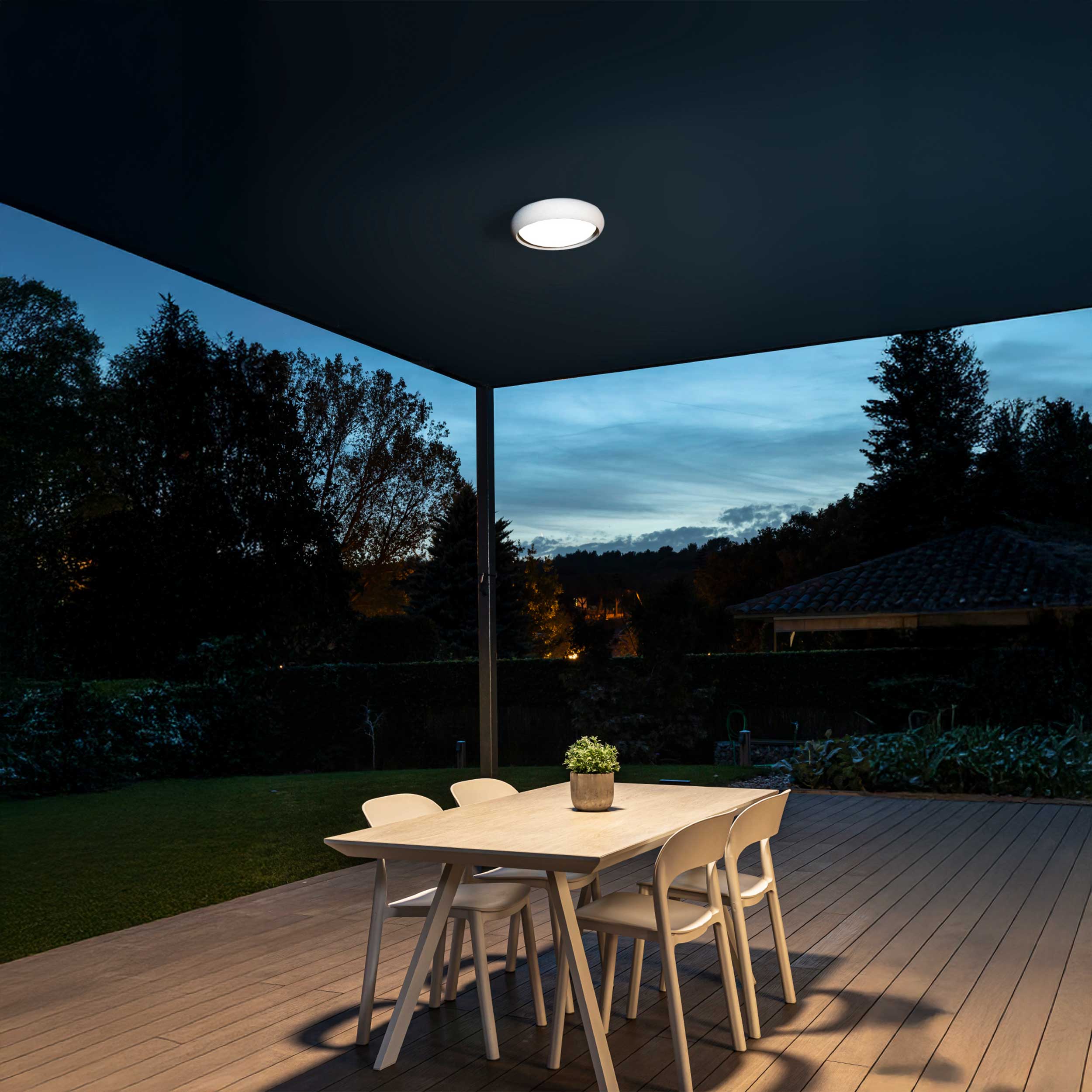 Faro Brume LED glass ceiling light IP44