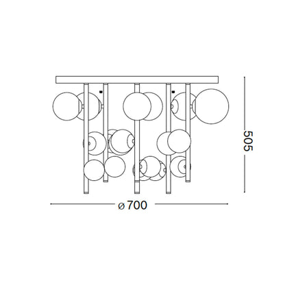 Ideal lux Perlage G9 висящо таванно осветително тяло